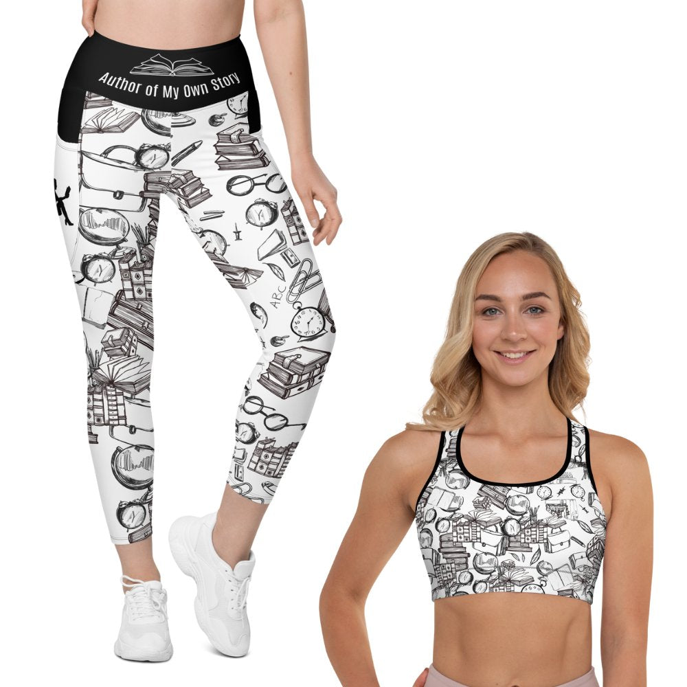 Book Lovers Yoga Set (Yoga Leggings + Sports BRA)