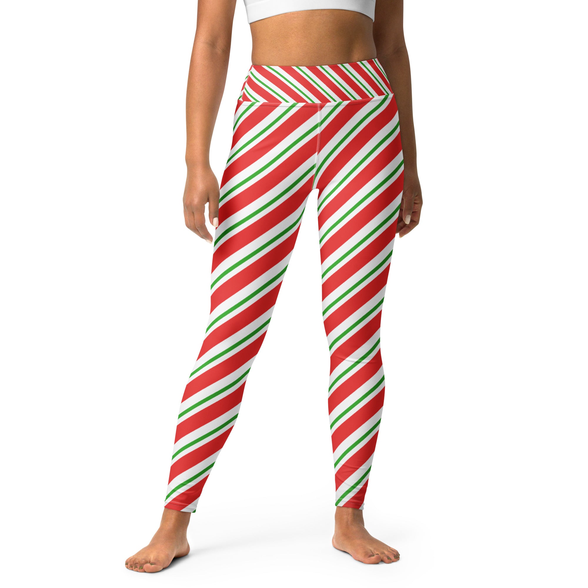 Candy Cane Christmas Yoga Leggings