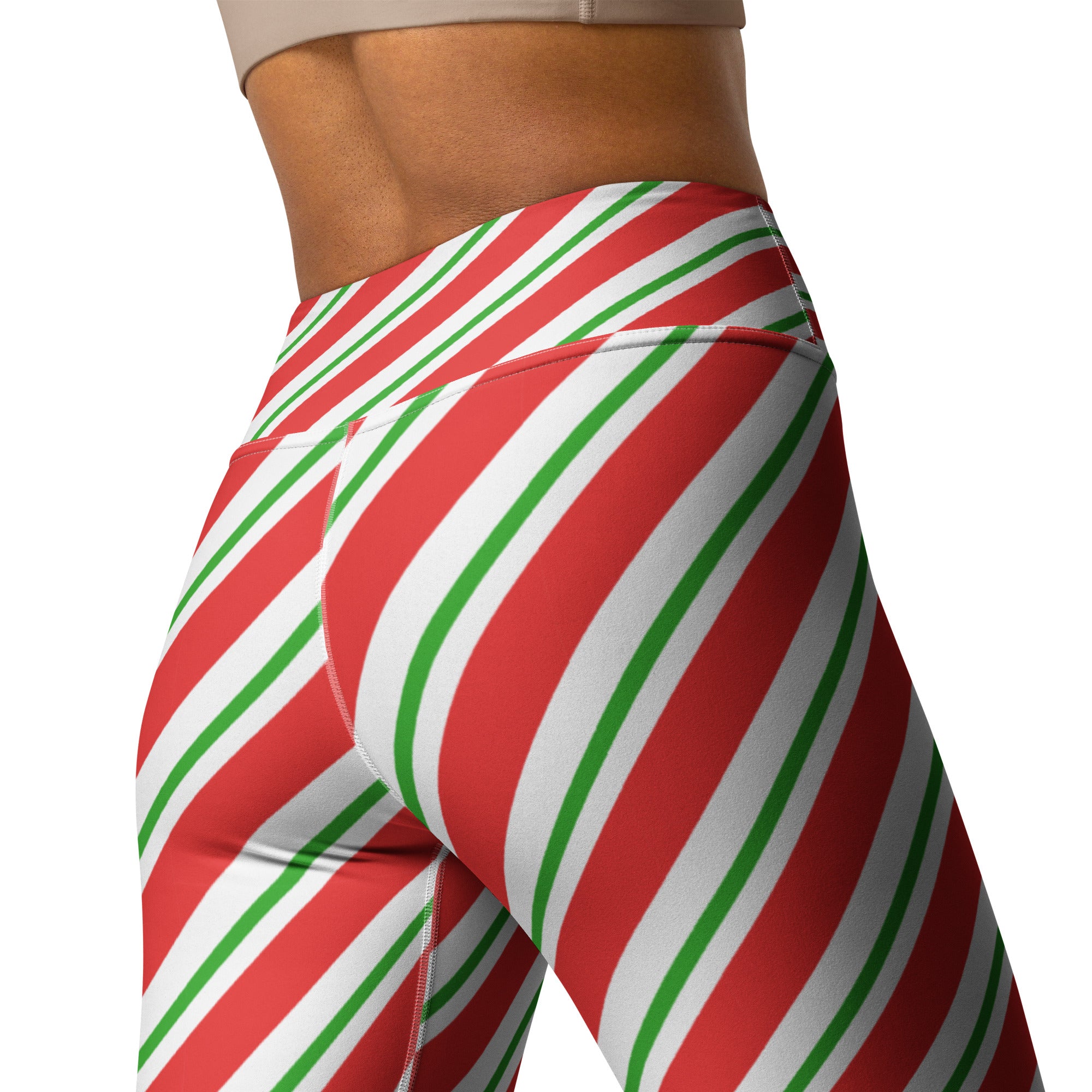 Candy Cane Christmas Yoga Leggings