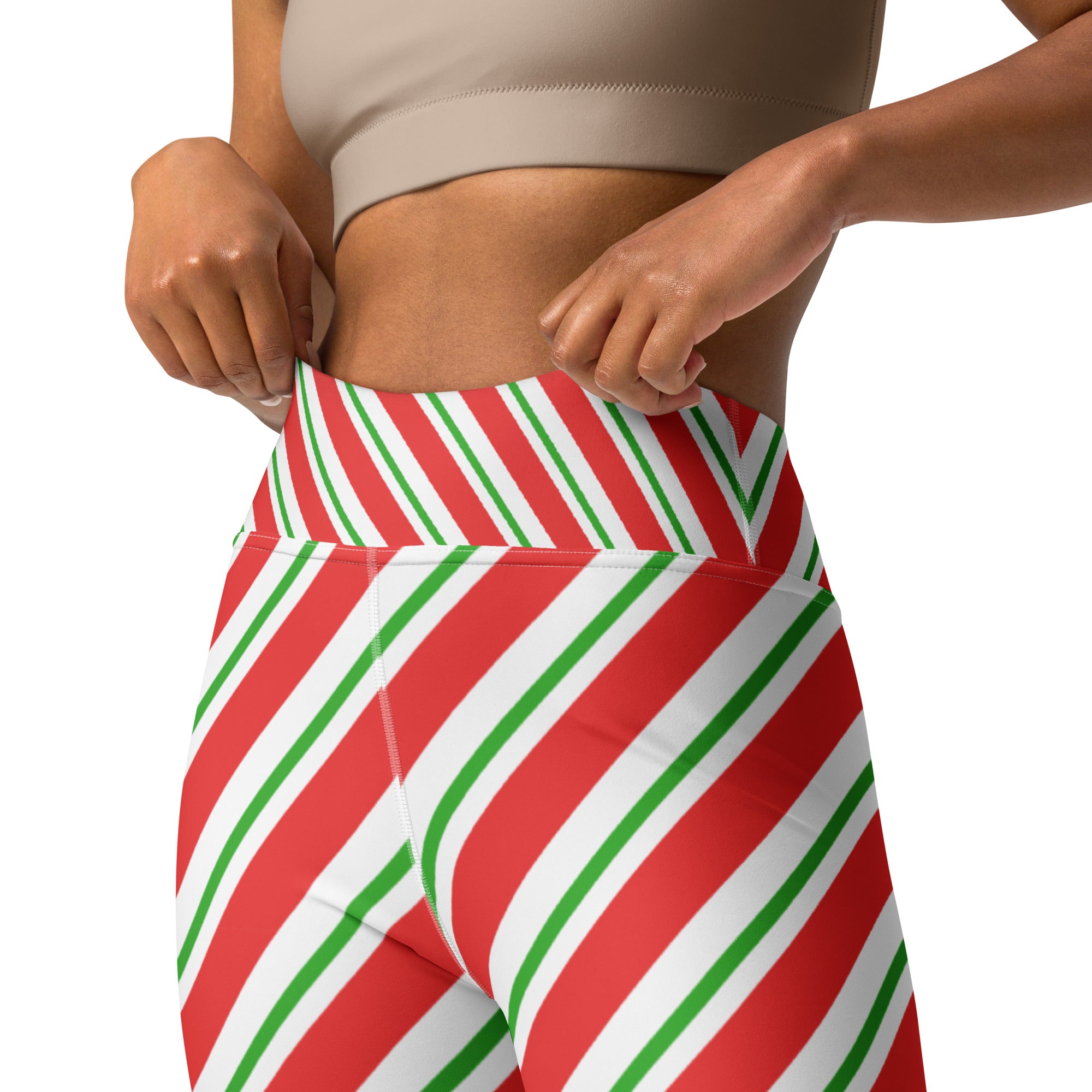 Candy Cane Christmas Yoga Leggings