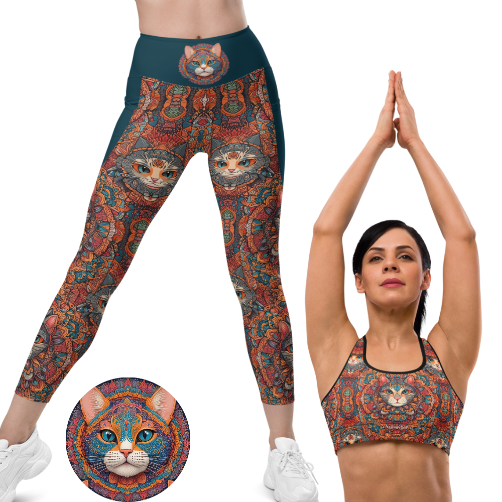 Cat Lovers Set (Yoga Leggings + Sports BRA)