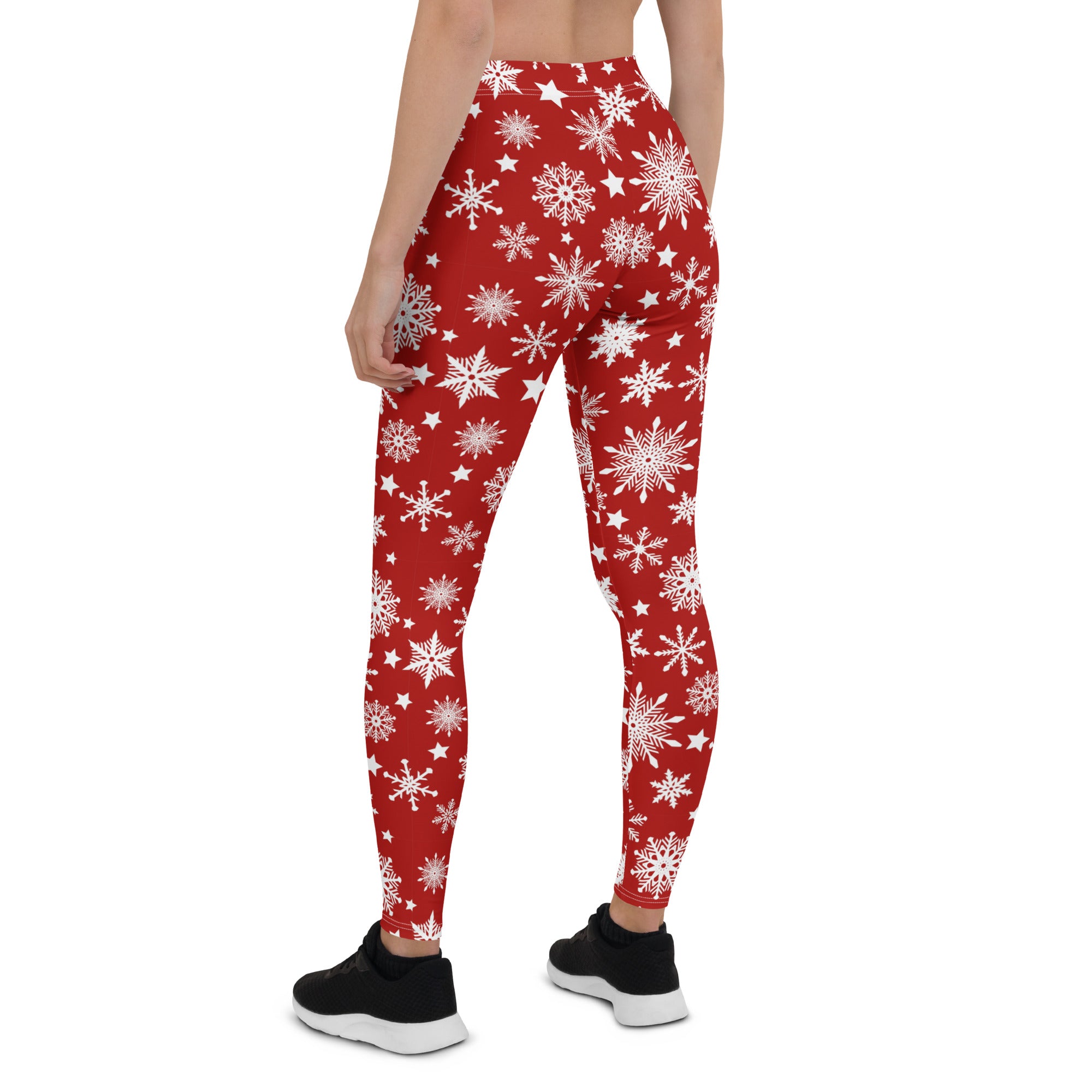 Christmas Outfit Snowflakes Red Leggings