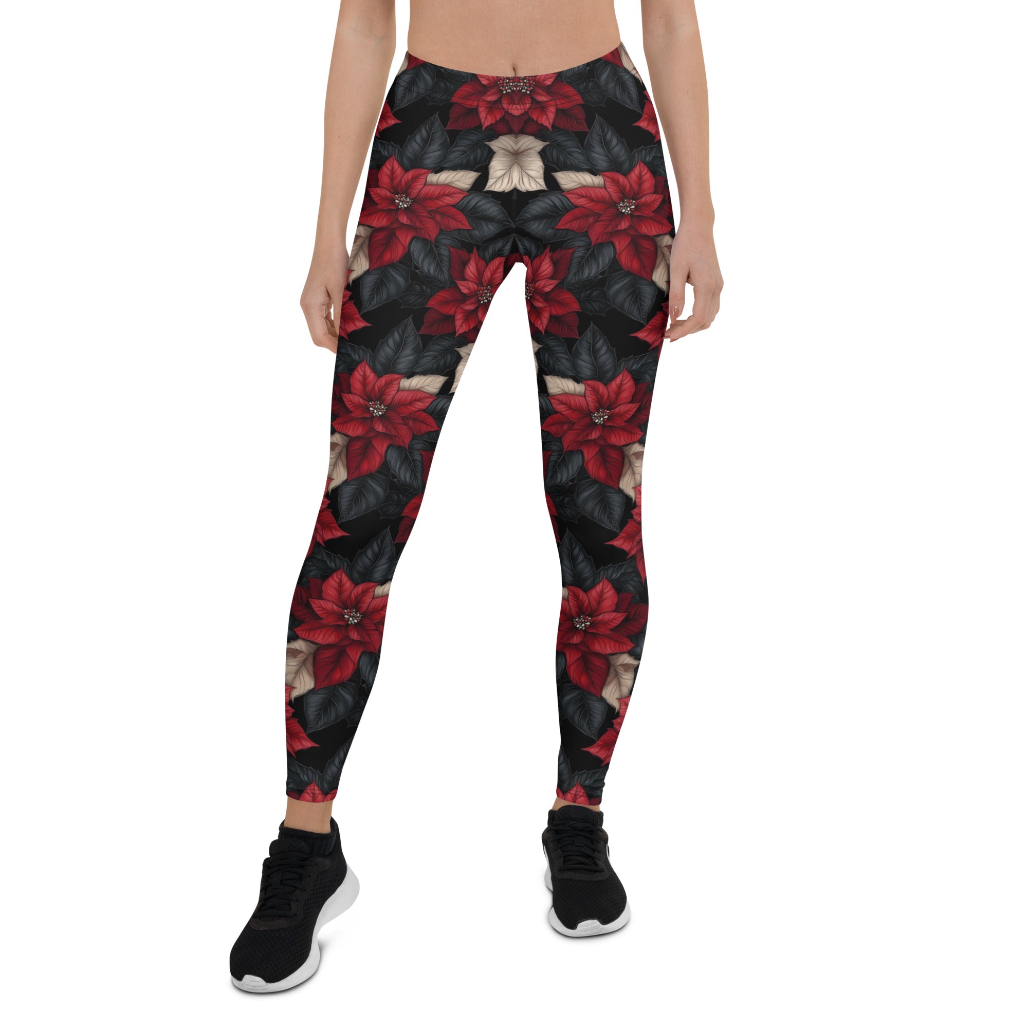 Gothic Roses Christmas Leggings For Women