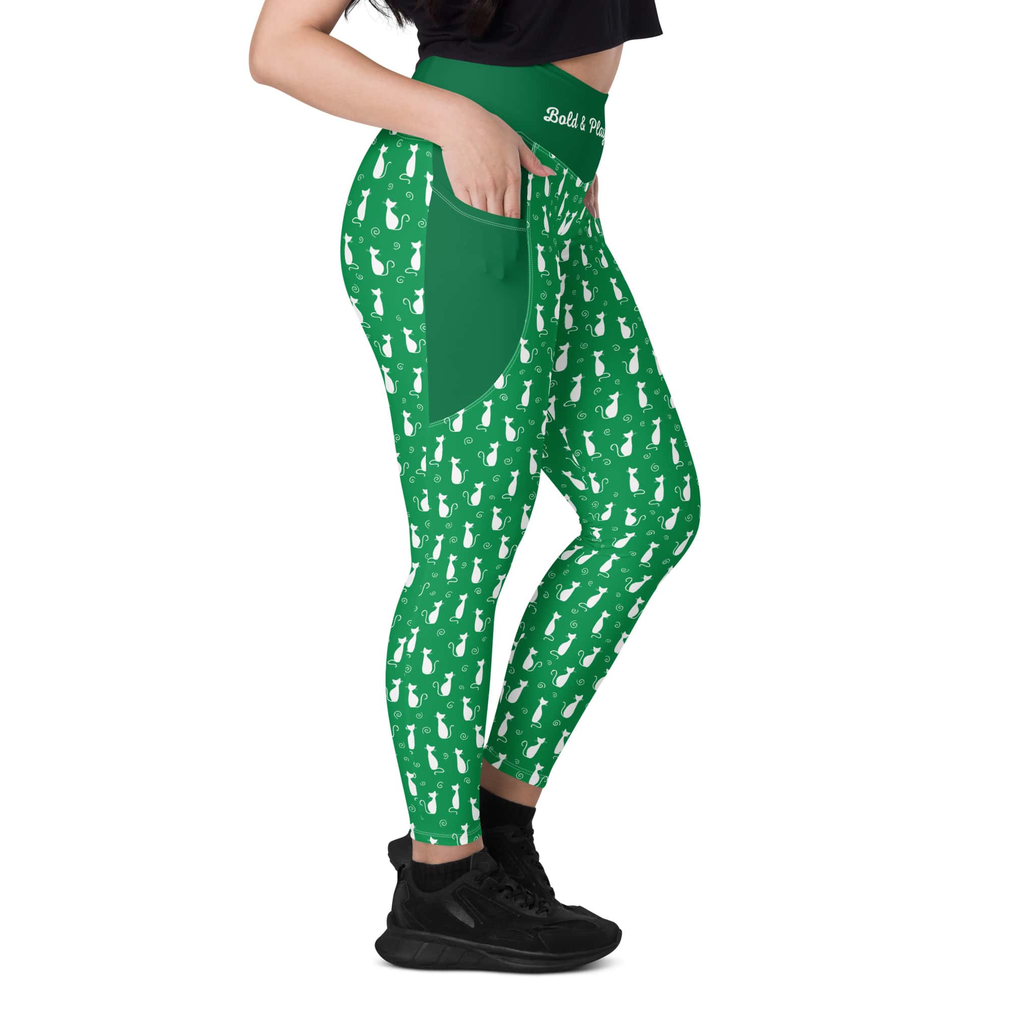 Green-Yoga-Pants-for-Cat-Lovers