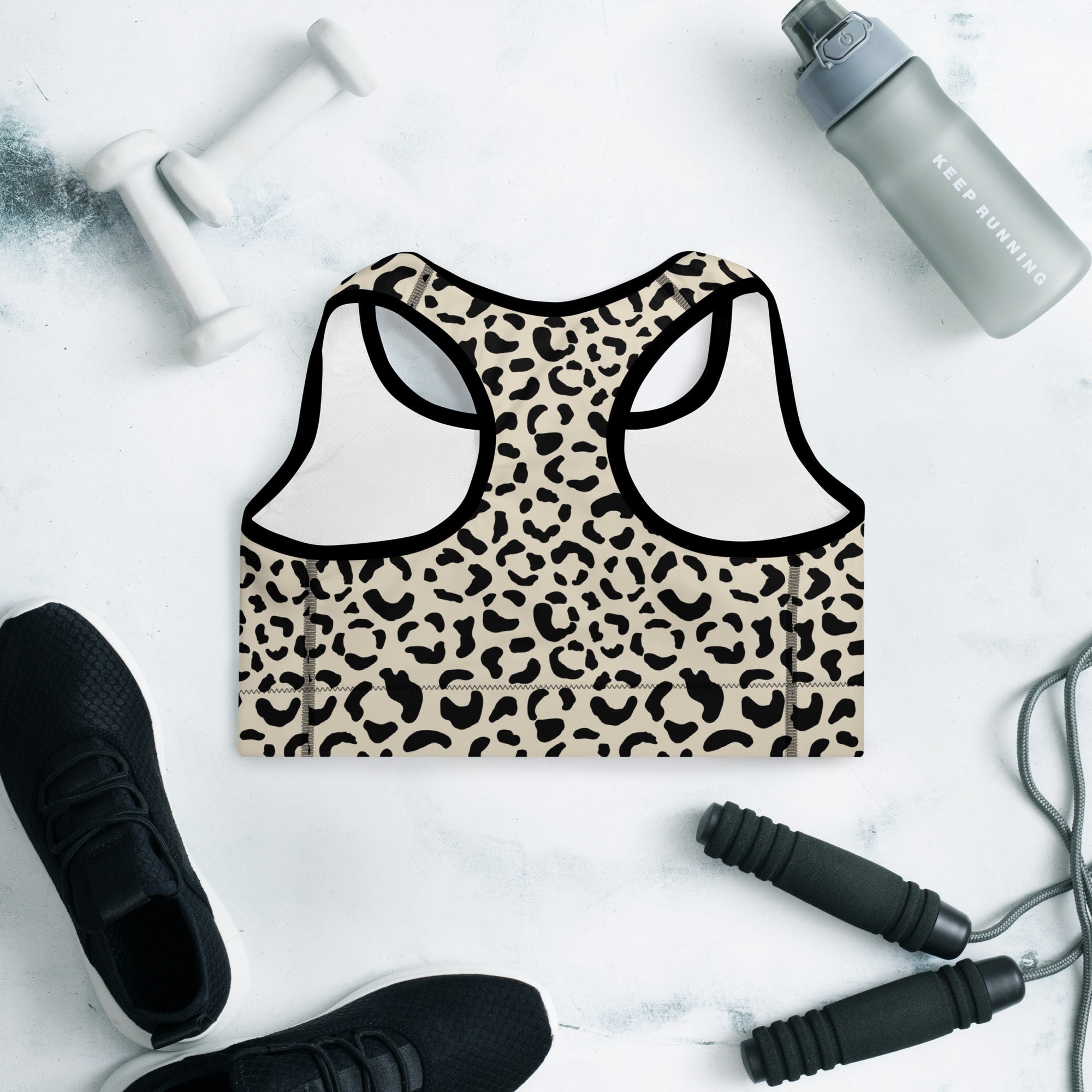 Leopard Print Sports Bra - Padded Sports Bra