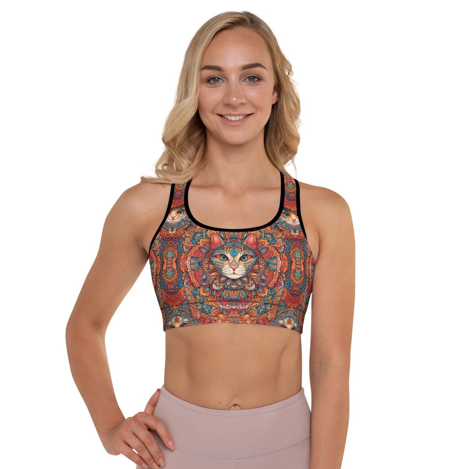 Padded-Sports-Bra-Cat-Lovers-Gift-Mandala-Design-1