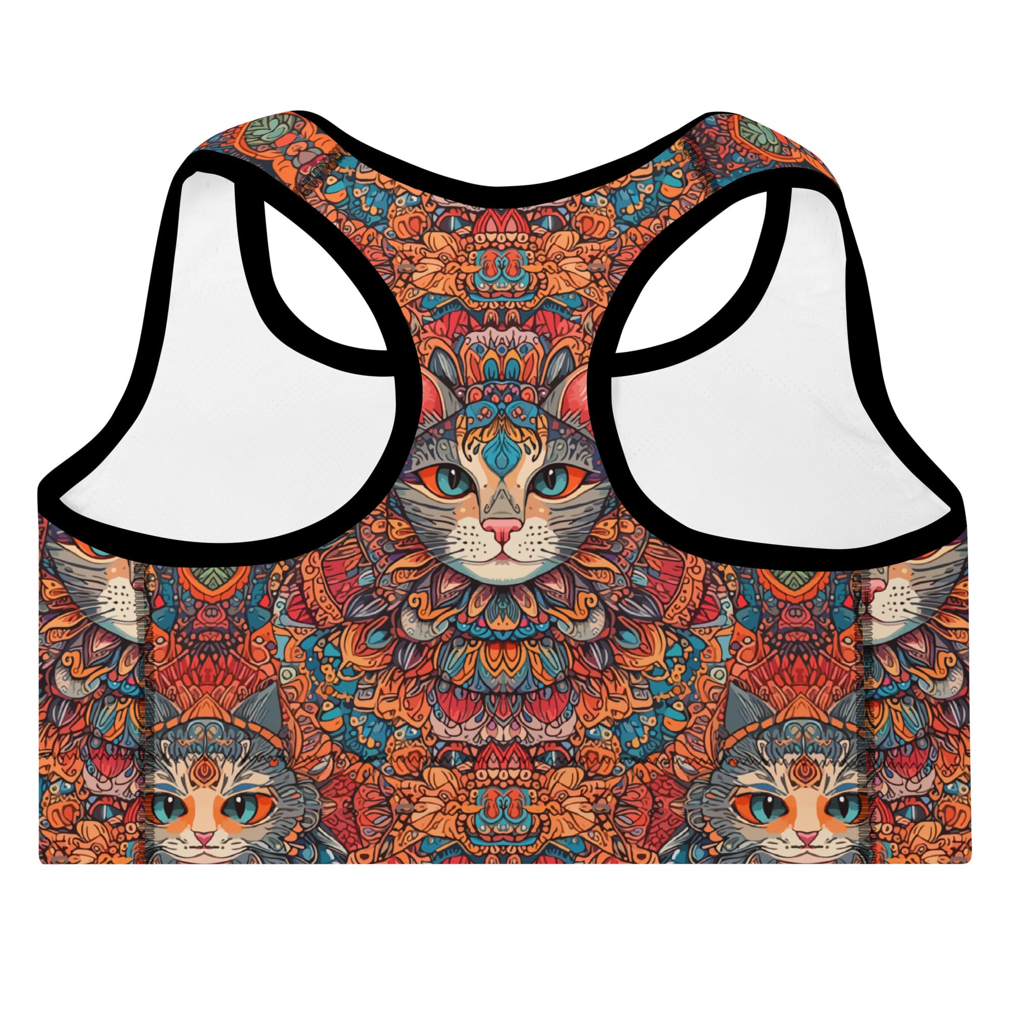 Padded-Sports-Bra-Cat-Lovers-Gift-Mandala-Design-Back