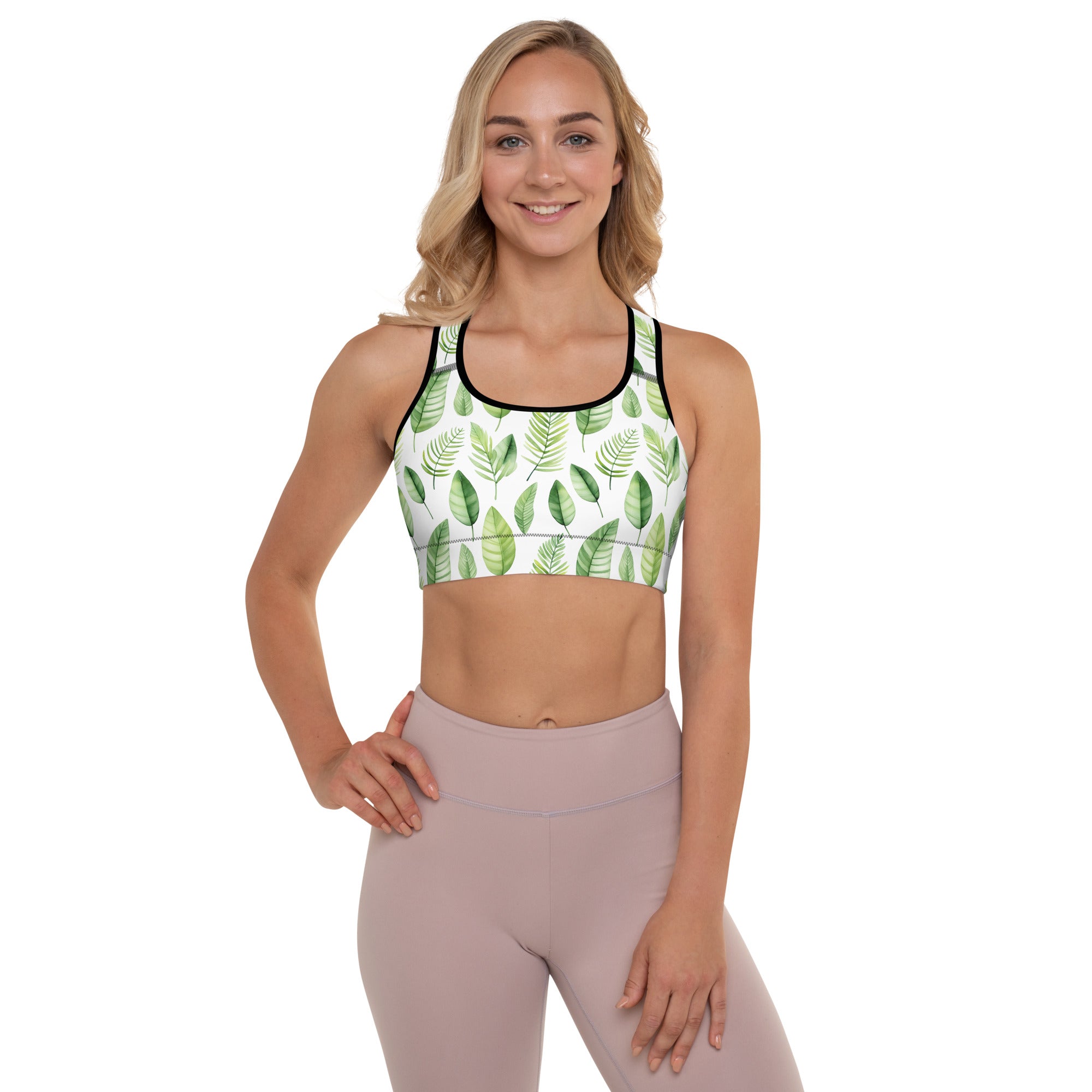 Tropical Leaves - Padded Sports Bra