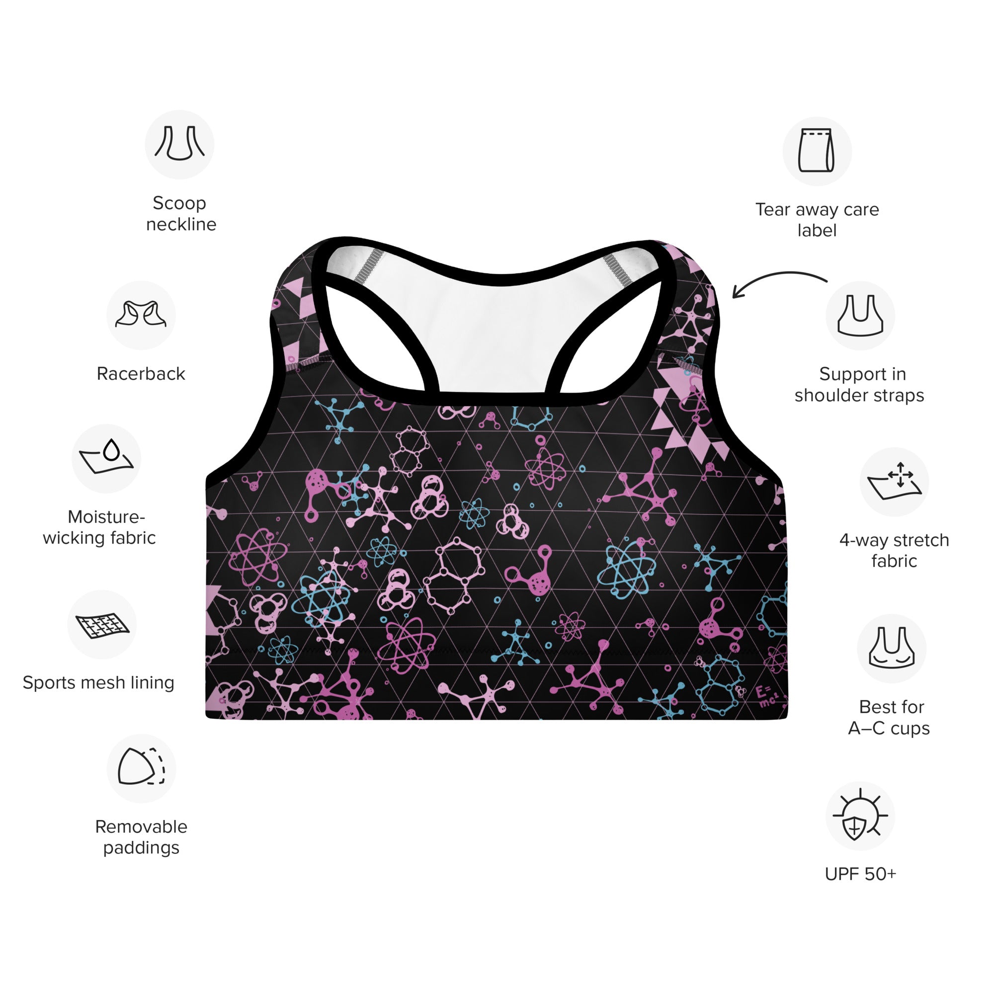 Chemistry Padded Sports Bra - Black