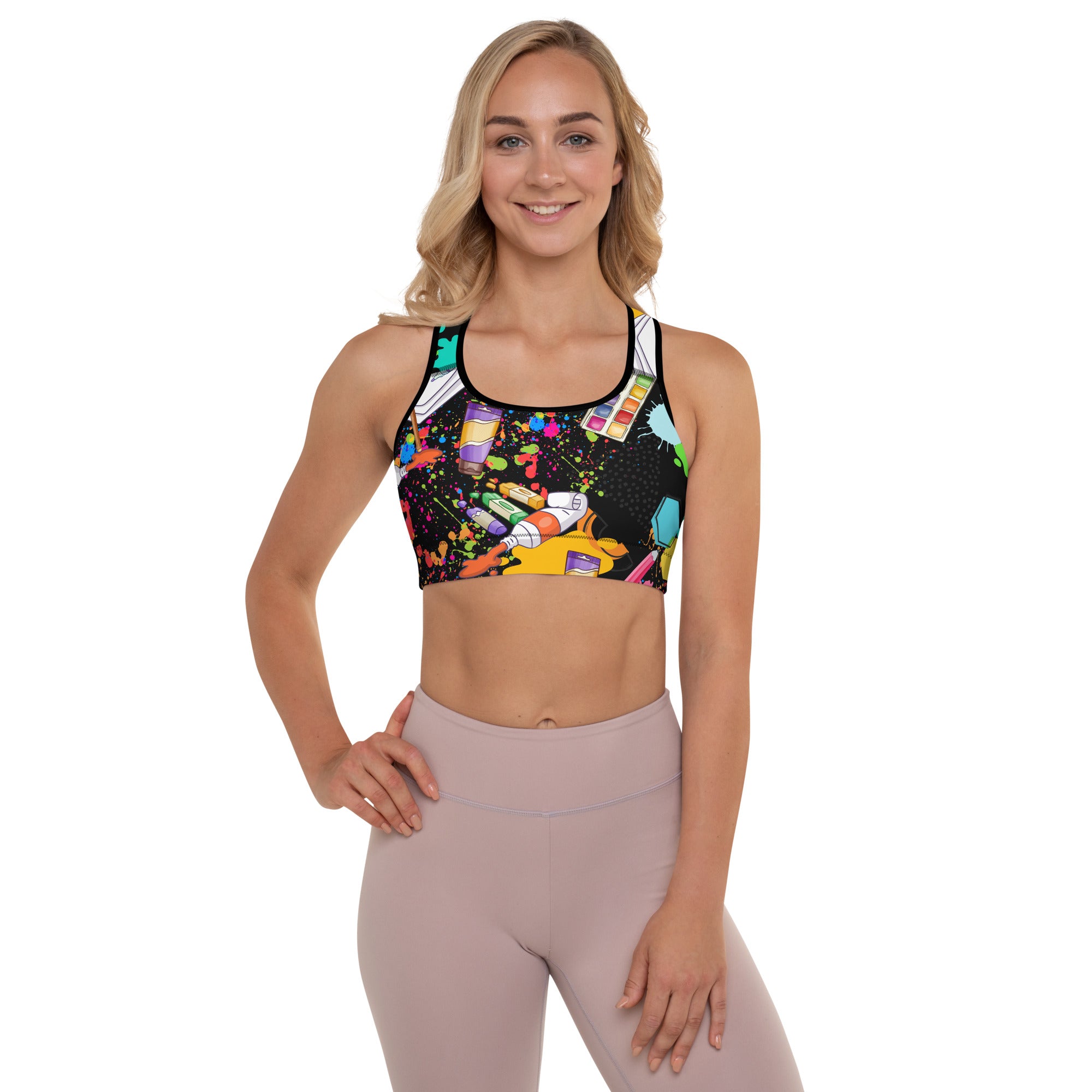 Color Festival Padded Sports Bra