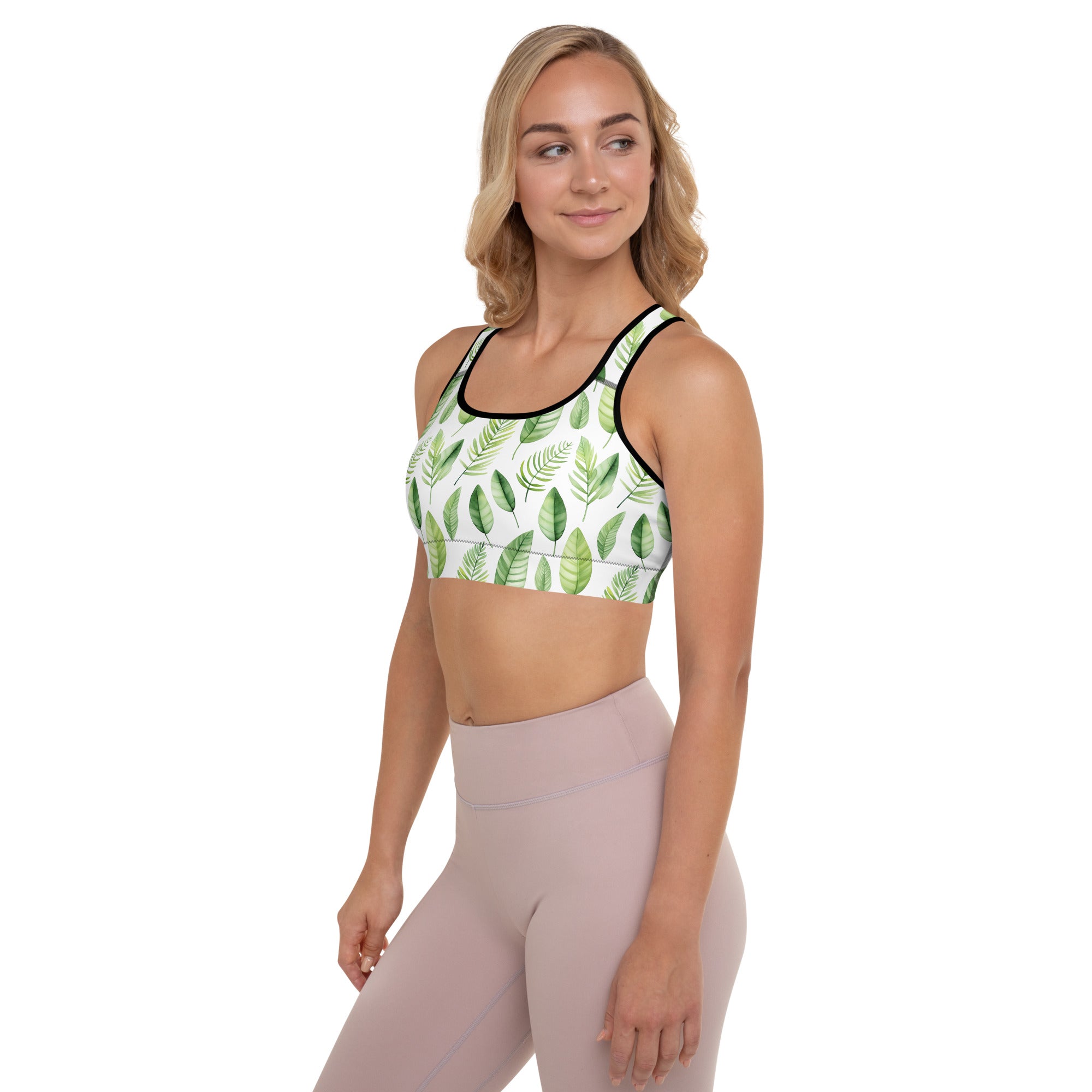 Tropical Leaves - Padded Sports Bra