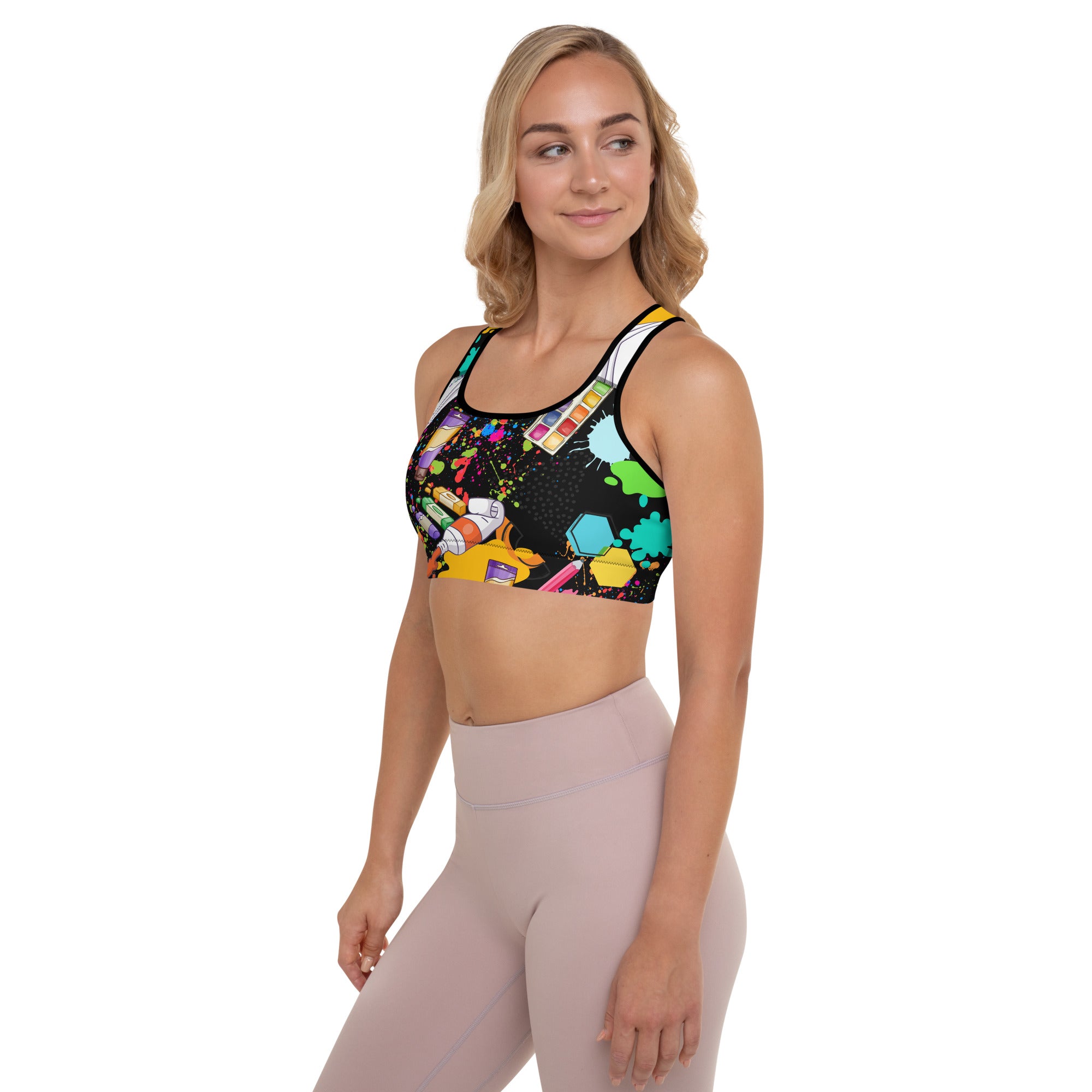 Color Festival Padded Sports Bra