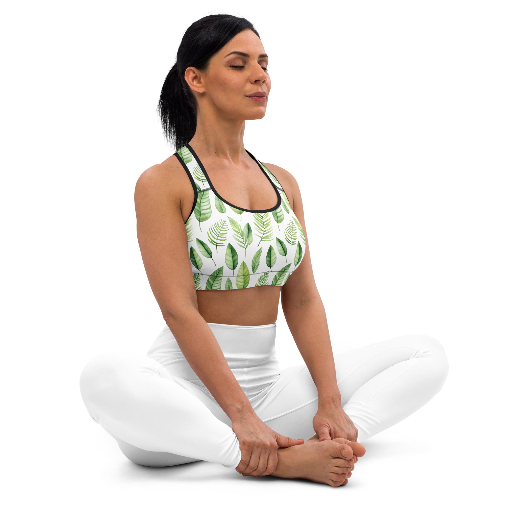 Tropical Leaves - Padded Sports Bra