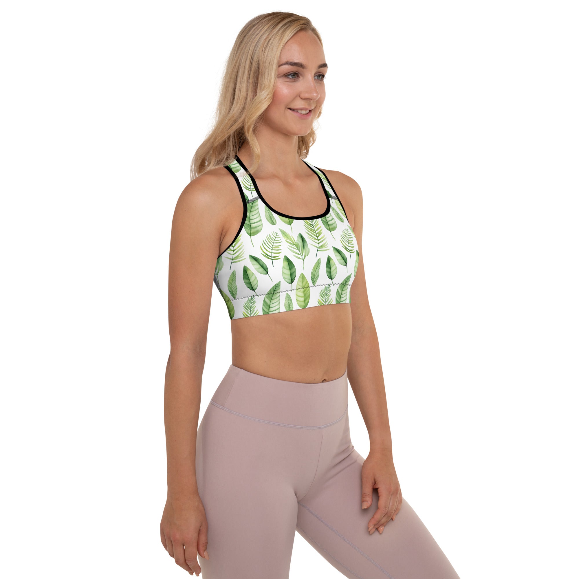 Tropical Leaves - Padded Sports Bra