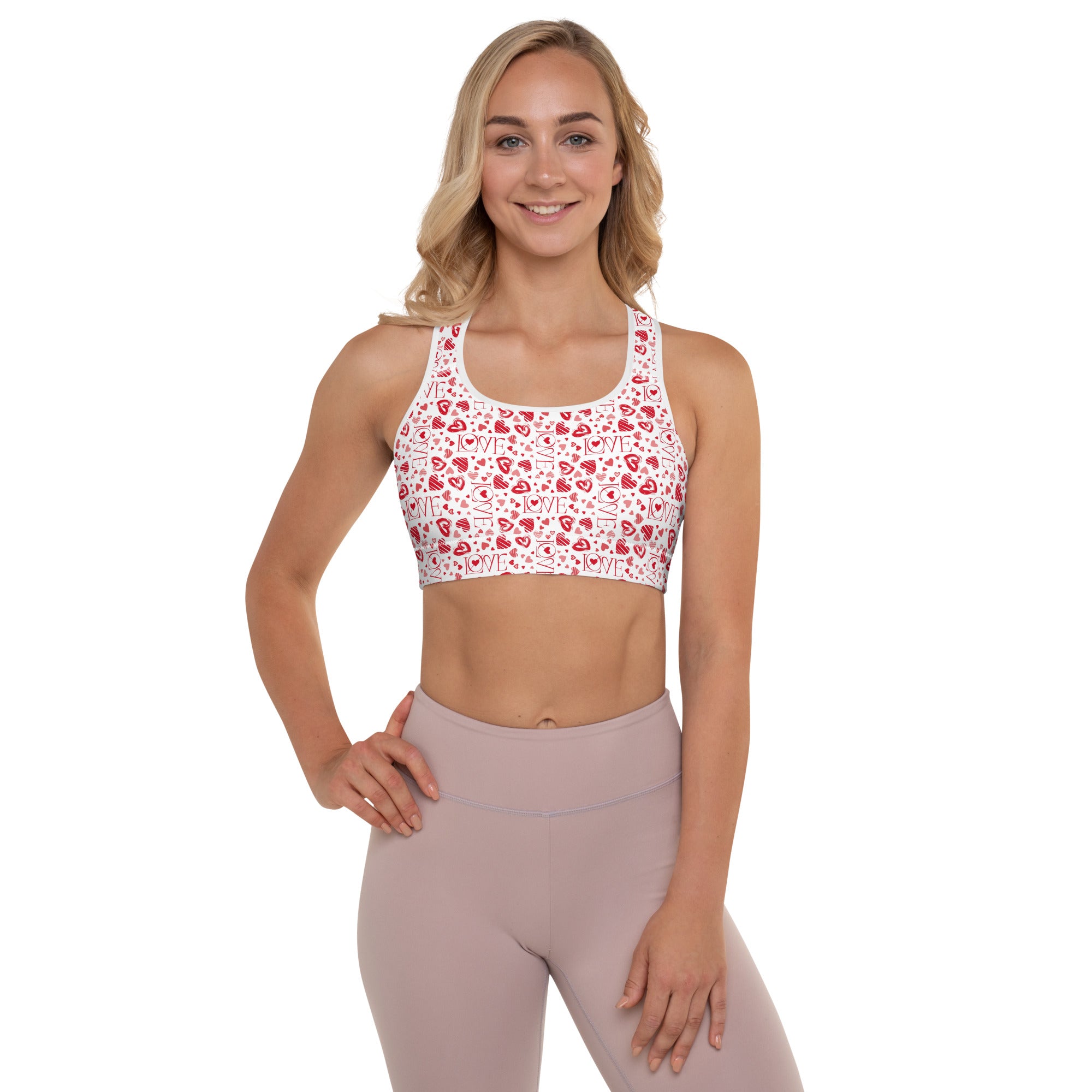 Valentines Day Love - Padded Sports BRA