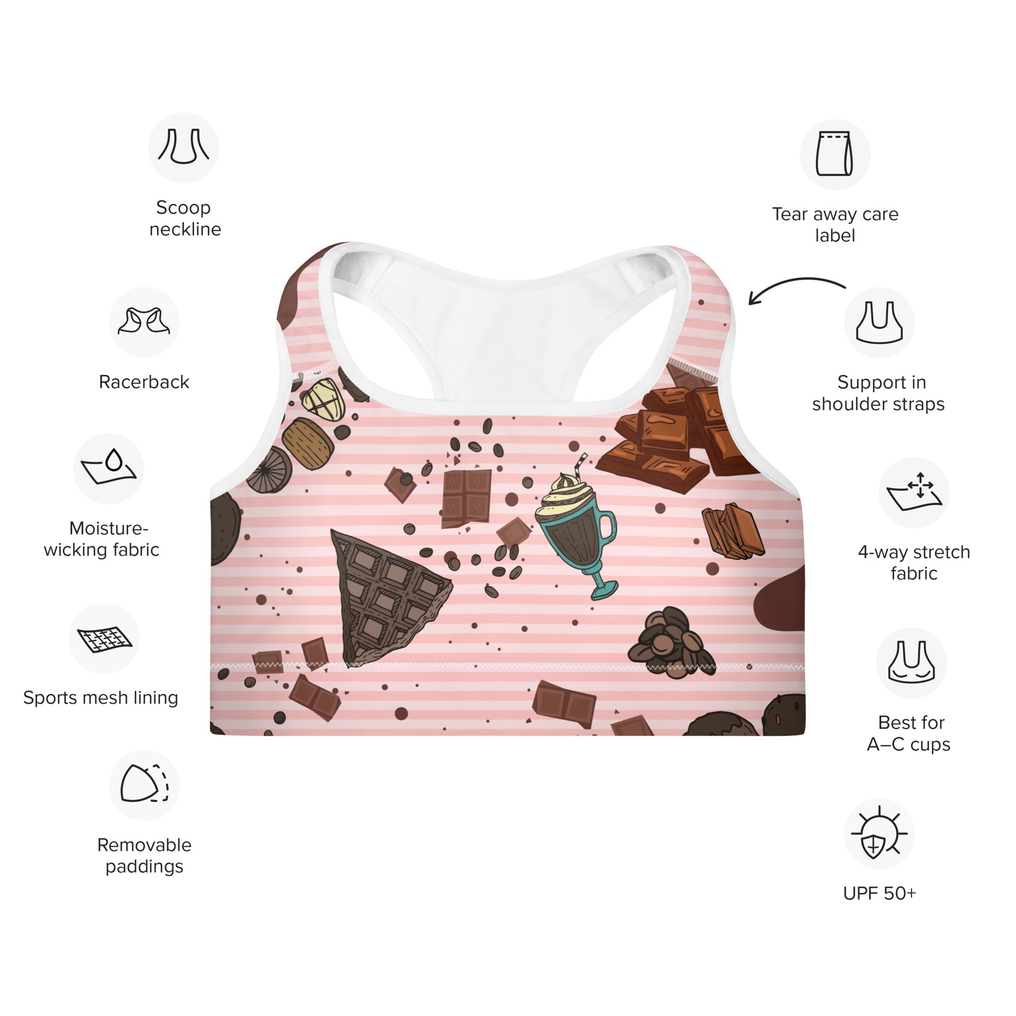 Padded Chocolate Lovers’ Sports Bra | The Perfect Fitness Gift for Her