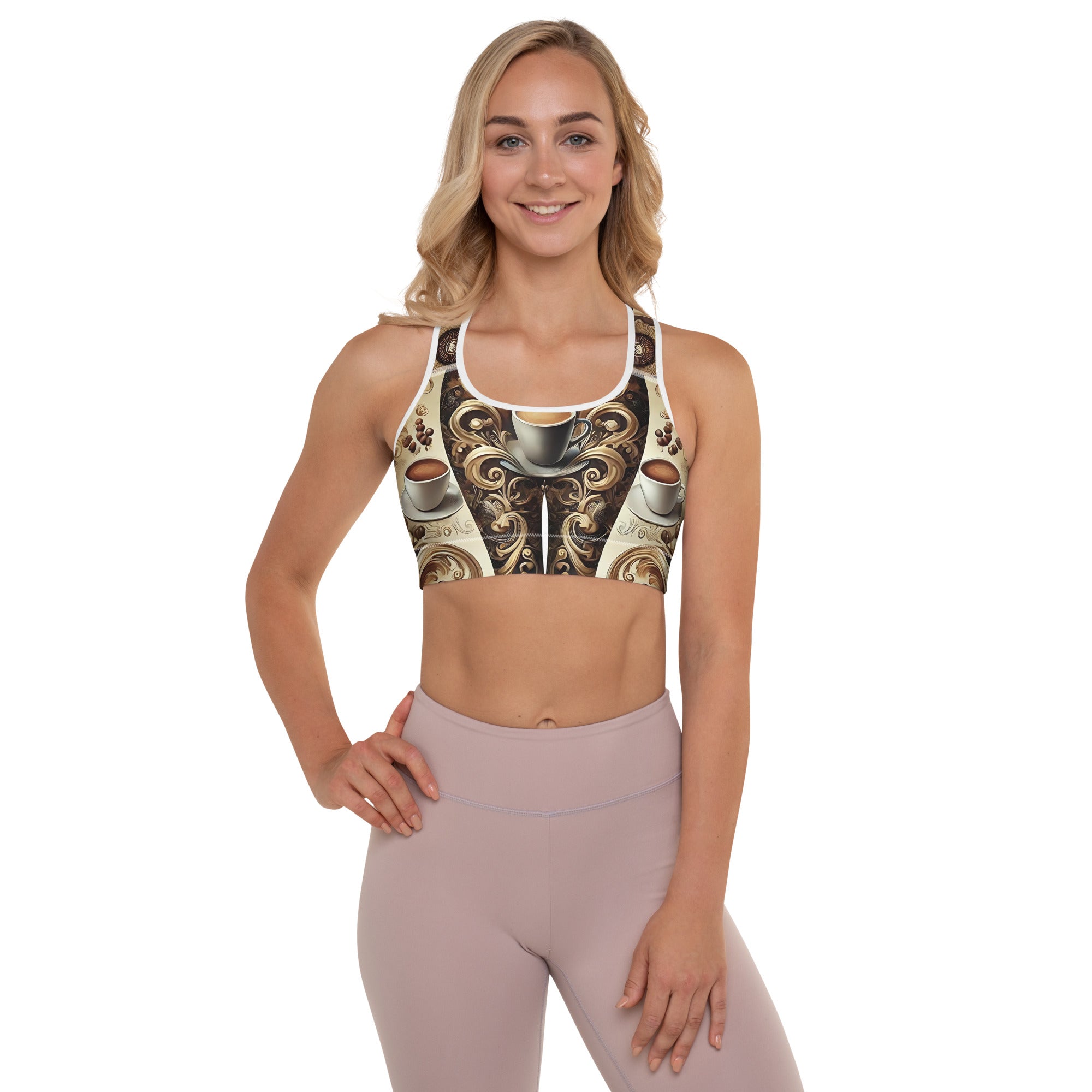 Coffee Lovers Padded Sports Bra