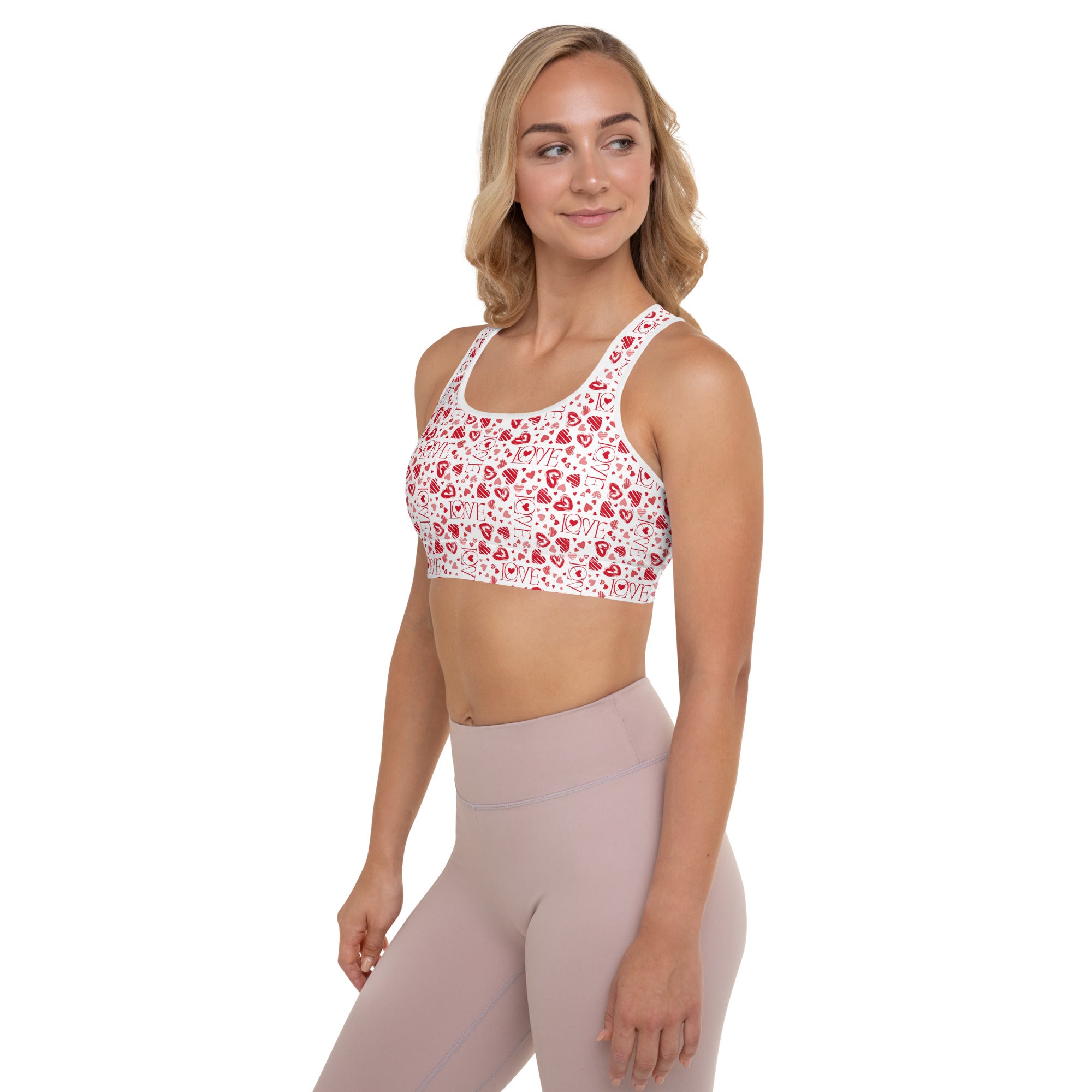 Valentines Day Love - Padded Sports BRA