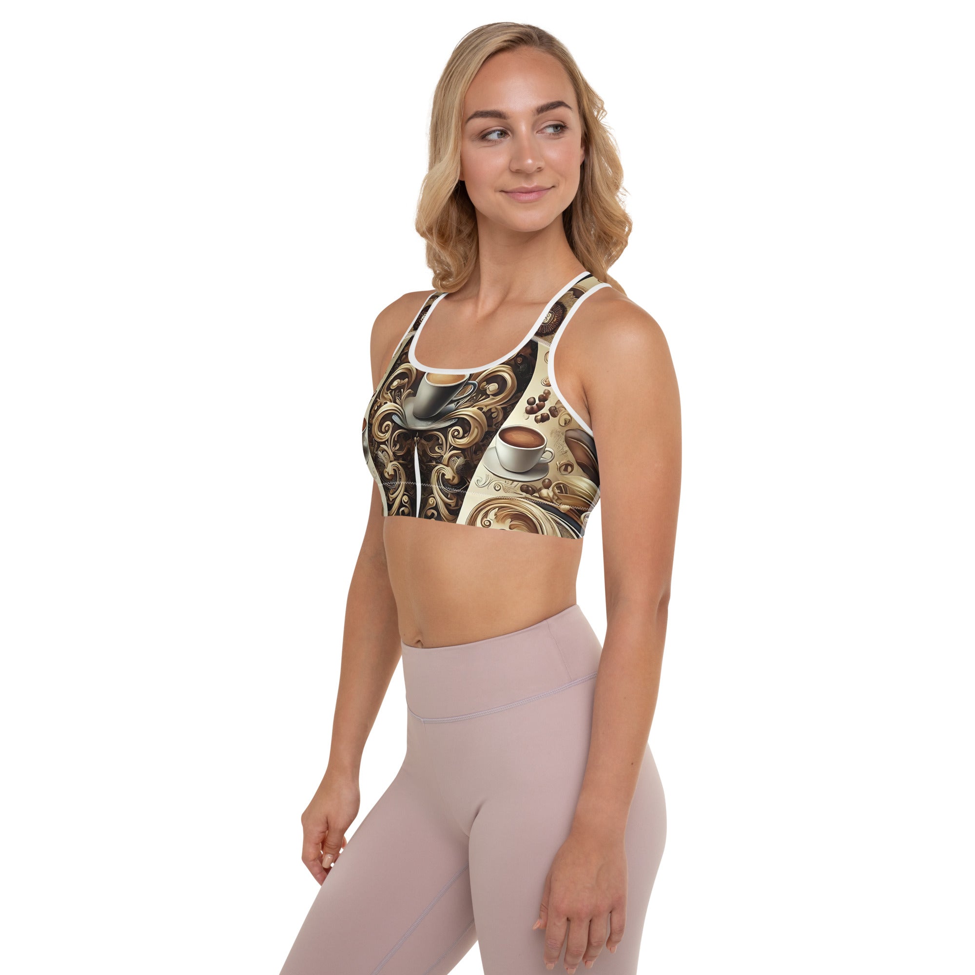 Coffee Lovers Padded Sports Bra