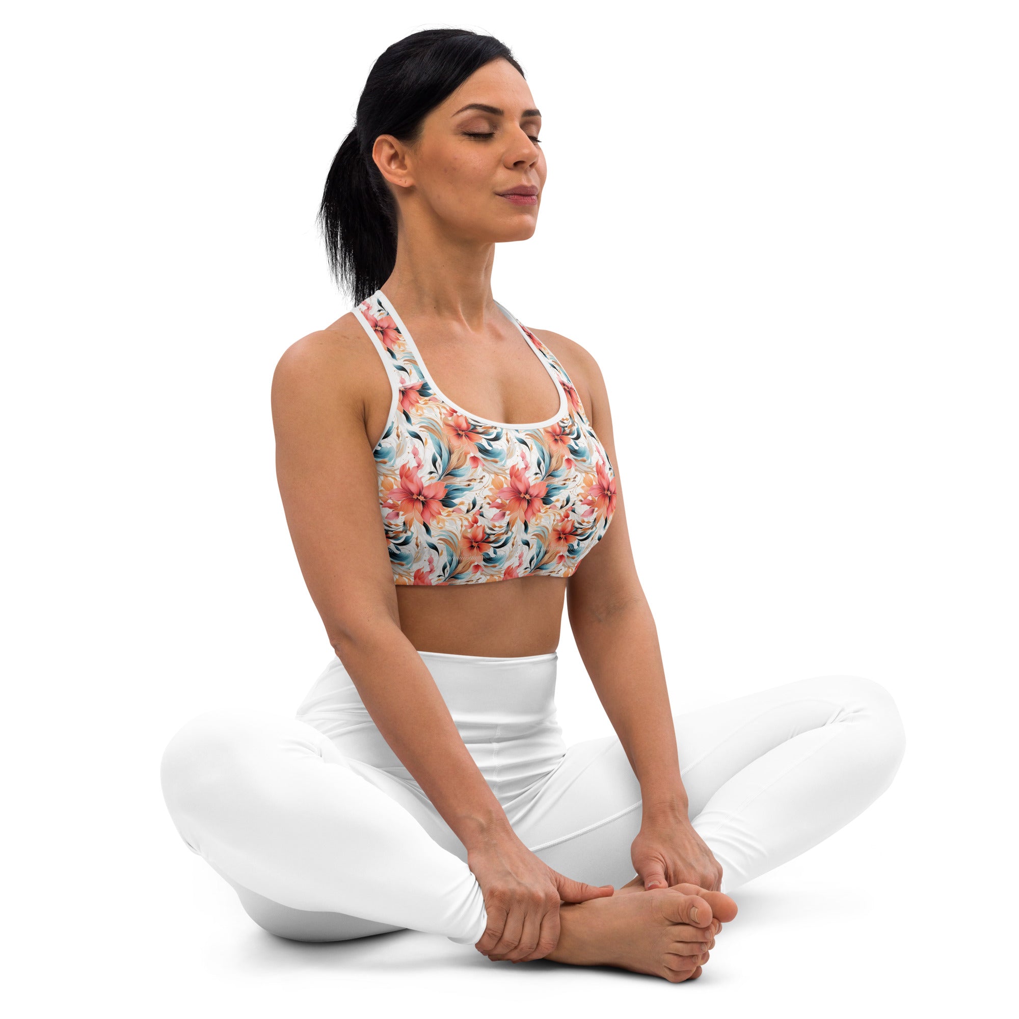 Floral Design - Padded Sports BRA