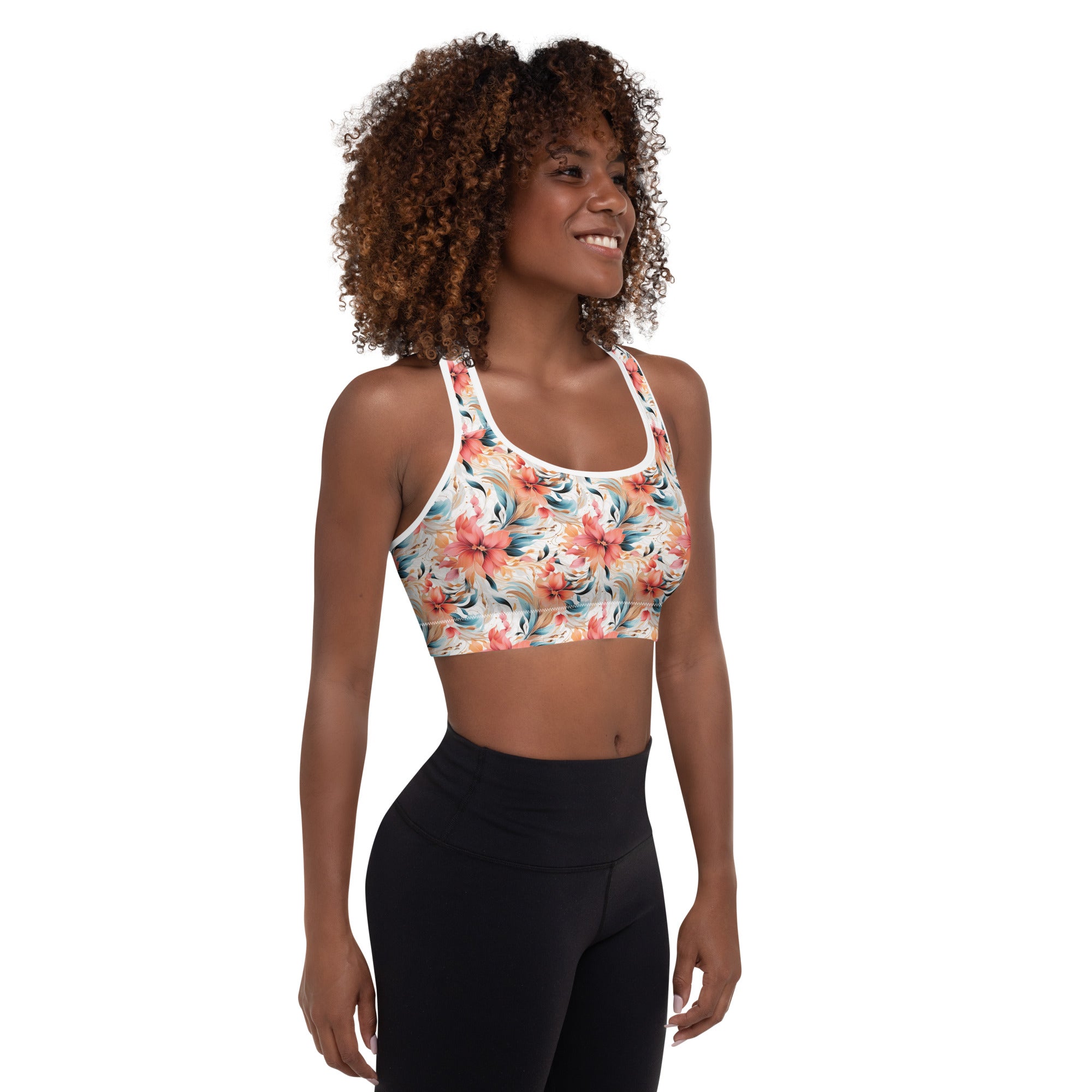 Floral Design - Padded Sports BRA