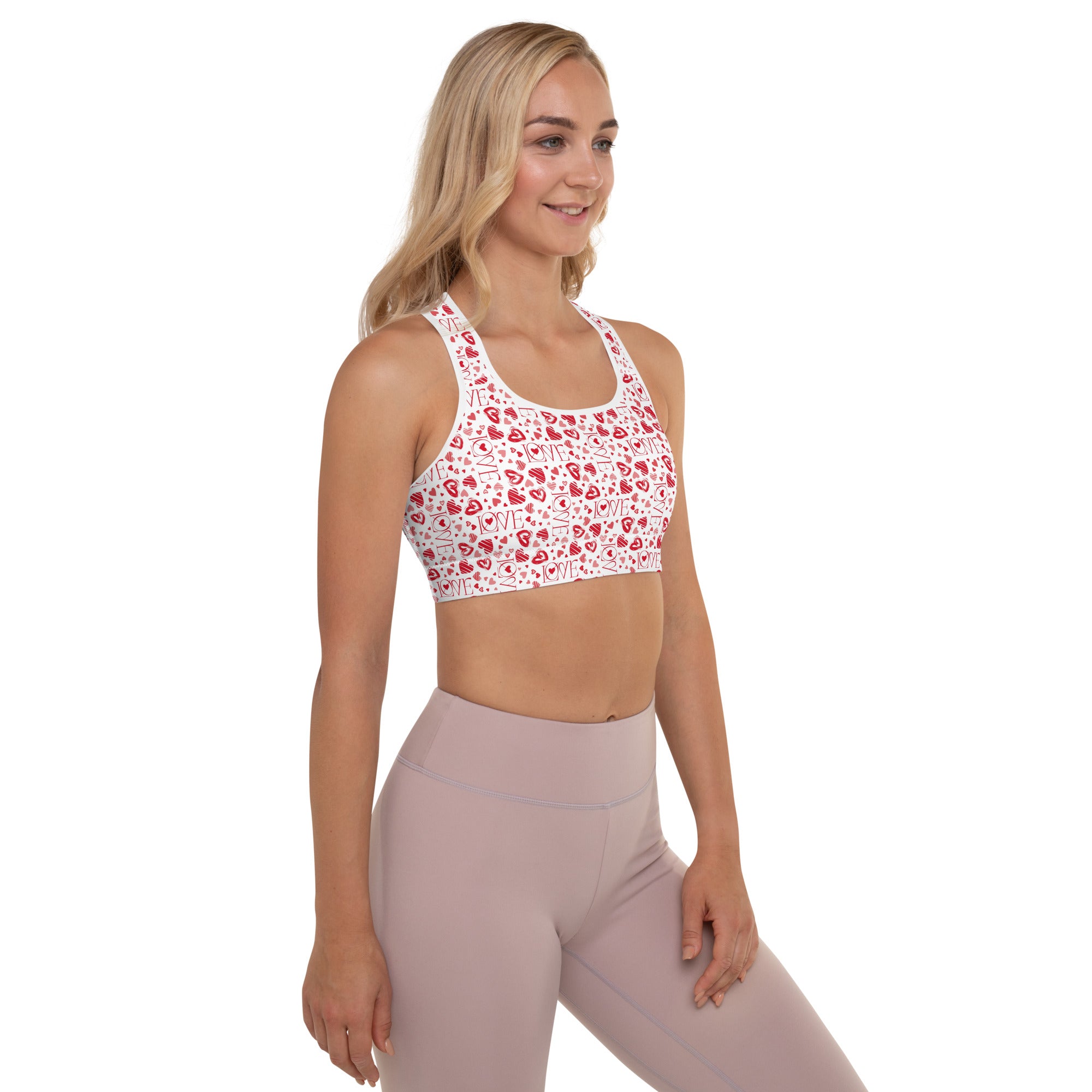 Valentines Day Love - Padded Sports BRA