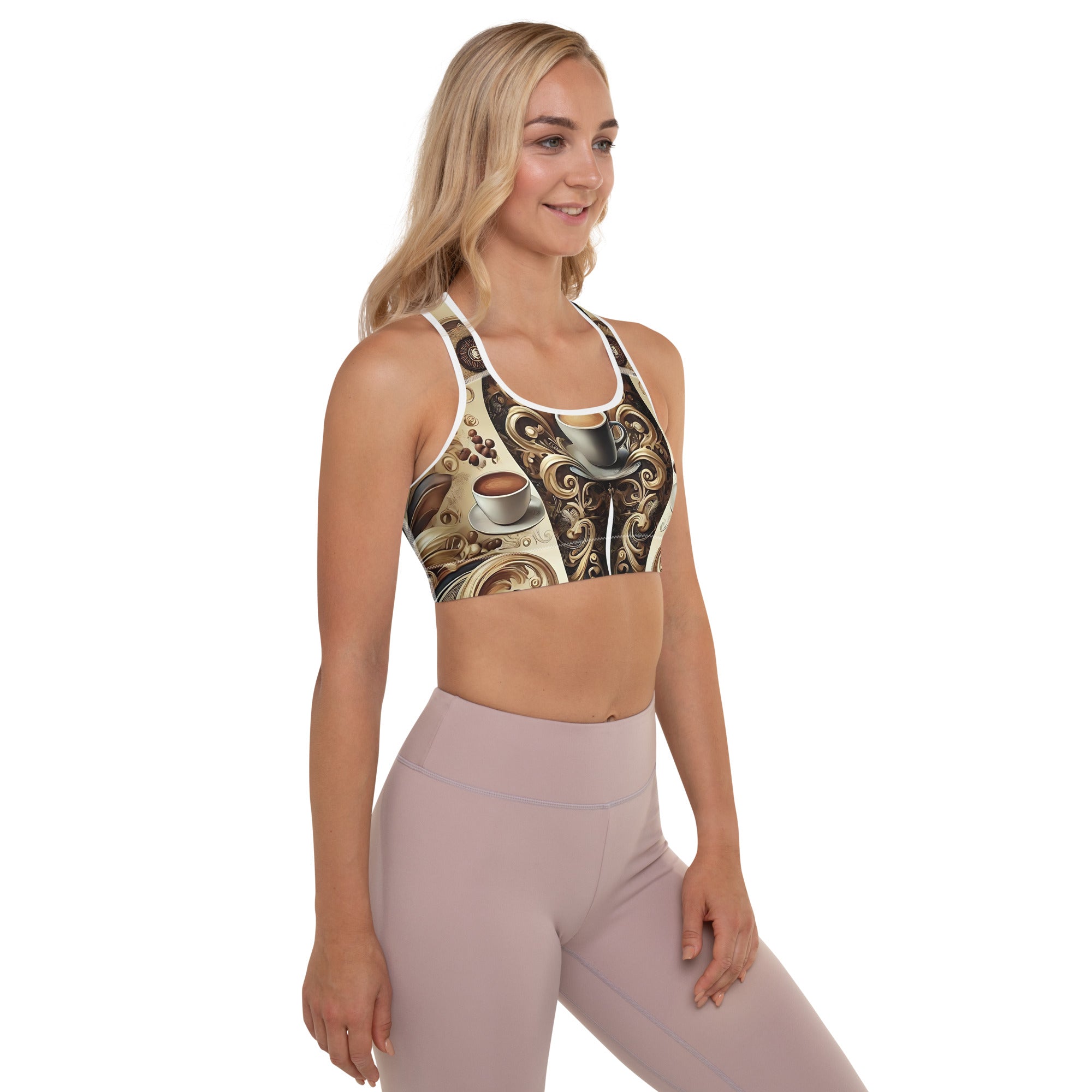 Coffee Lovers Padded Sports Bra