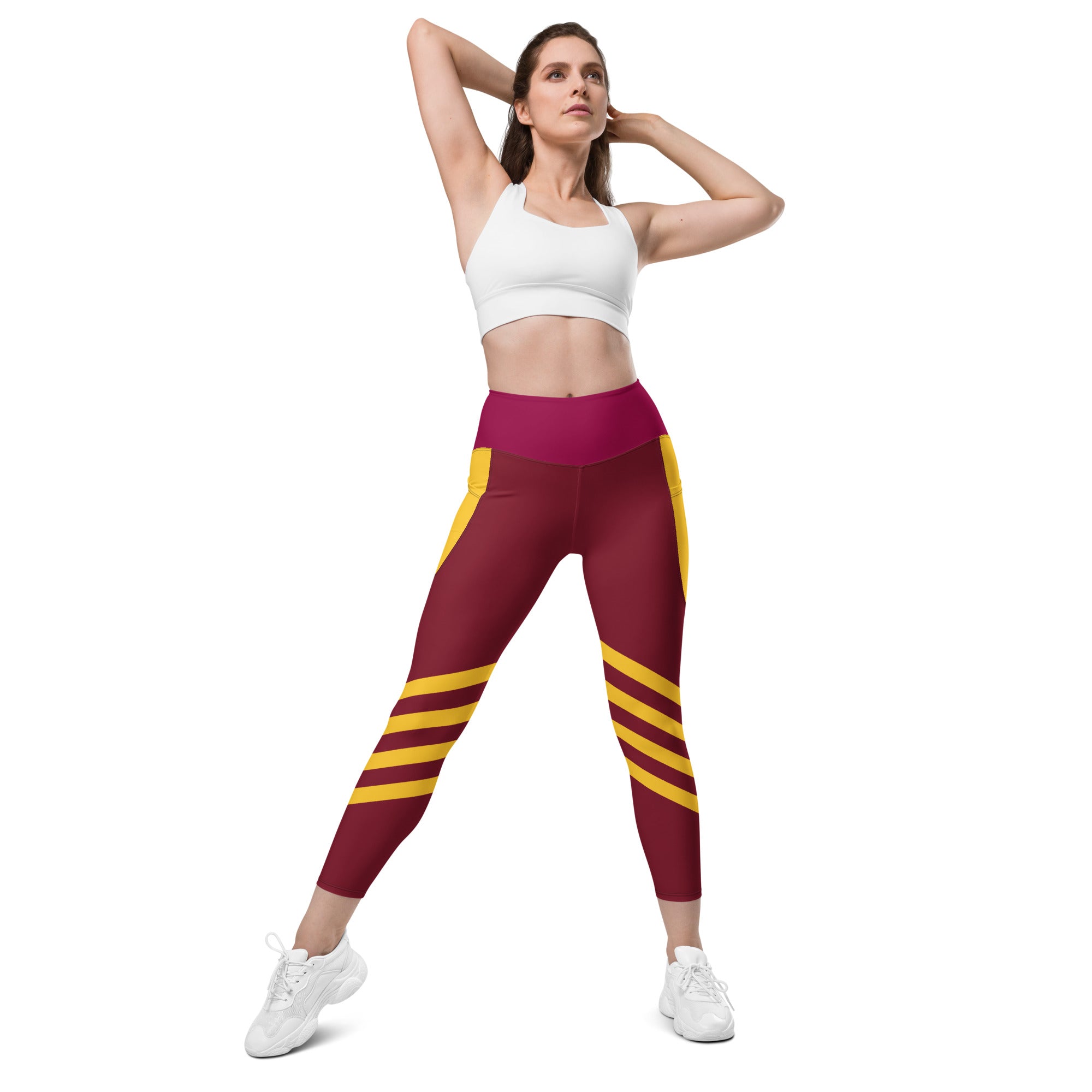 Burgundy Yoga Leggings | 2 Pockets