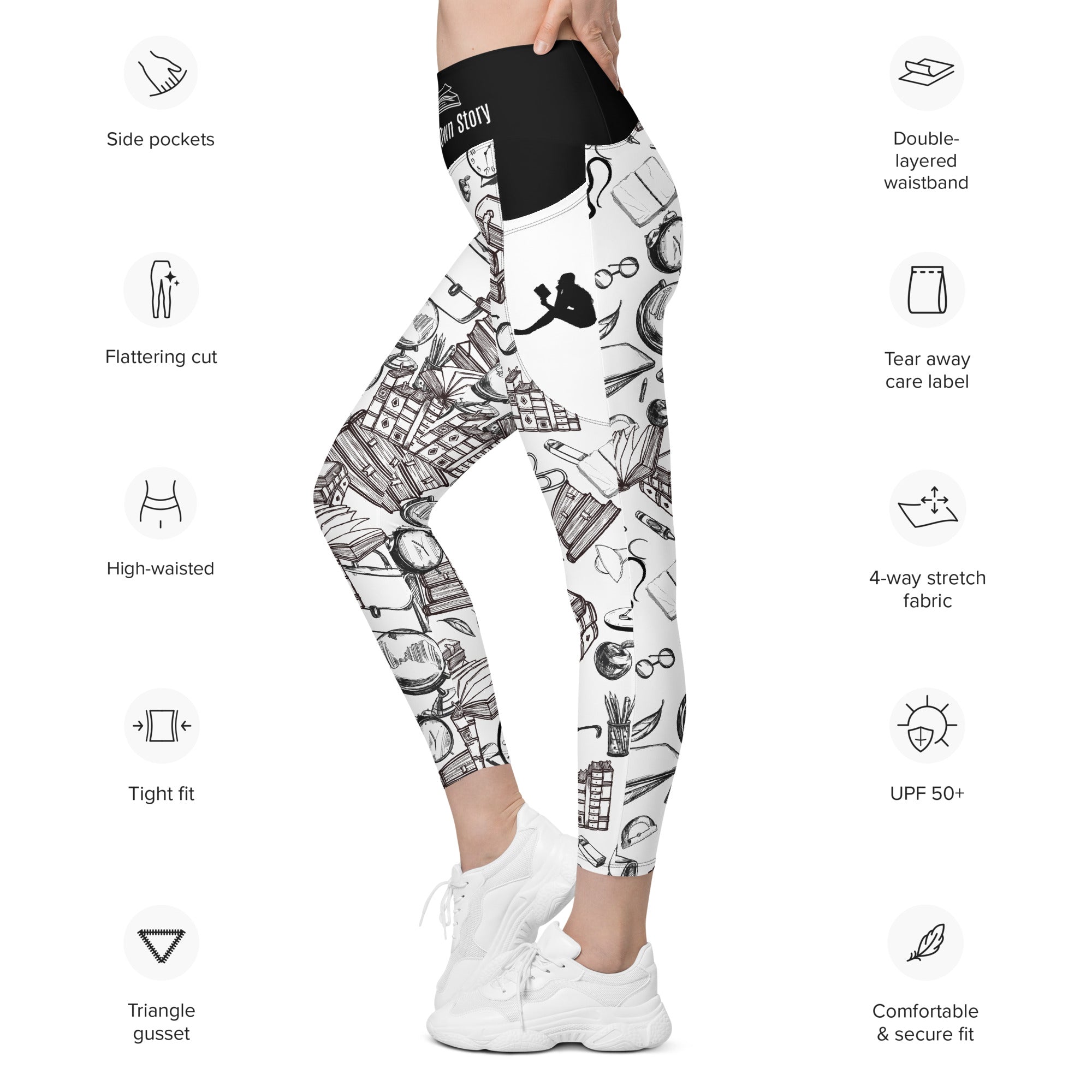 Book Lovers High Waist Leggings | 2 Pockets