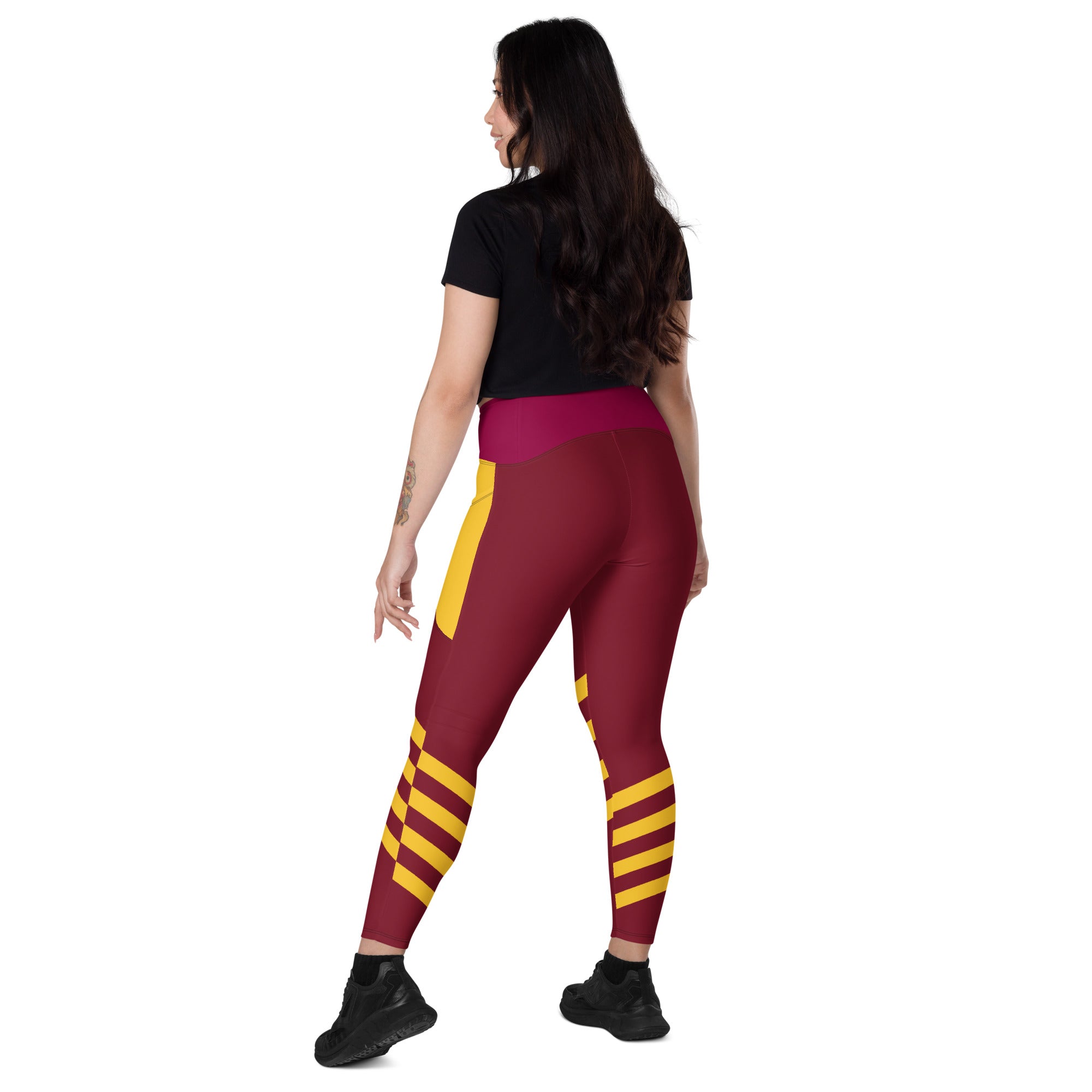 Burgundy Yoga Leggings | 2 Pockets