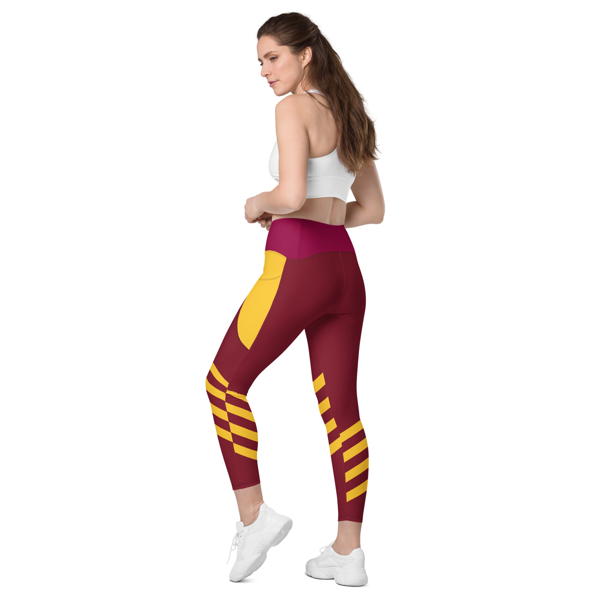 Burgundy Yoga Leggings | 2 Pockets