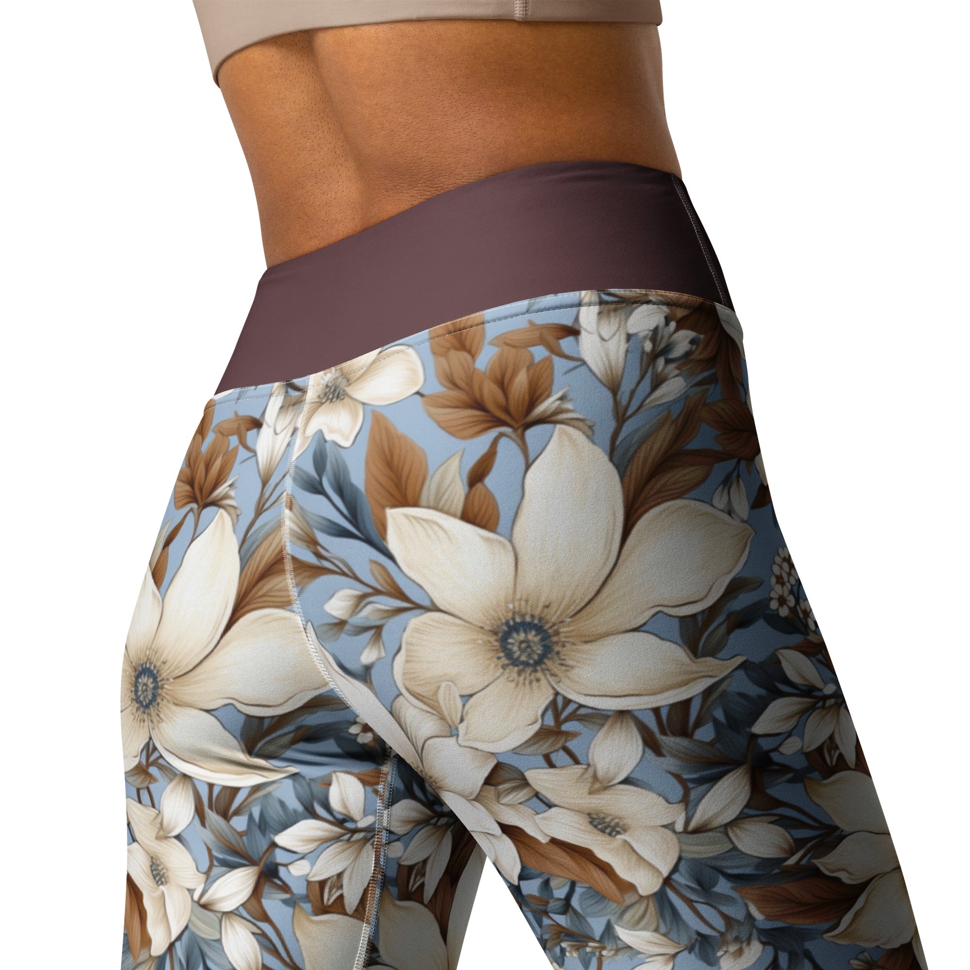 Floral Pattern Yoga Leggings | High Waist Pilates Pants