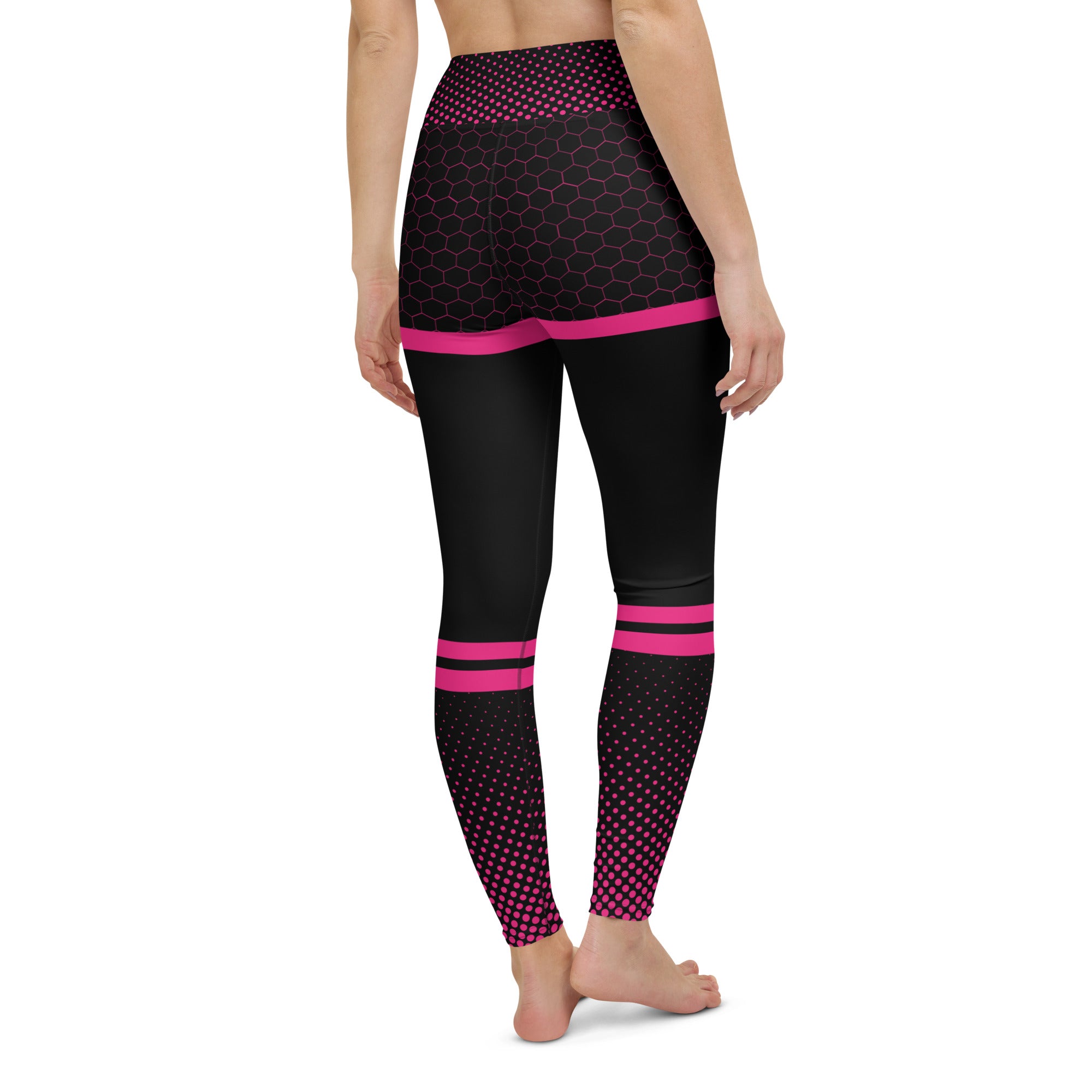 Black Yoga Leggings | Honeycomb Pattern | Yoga Girl