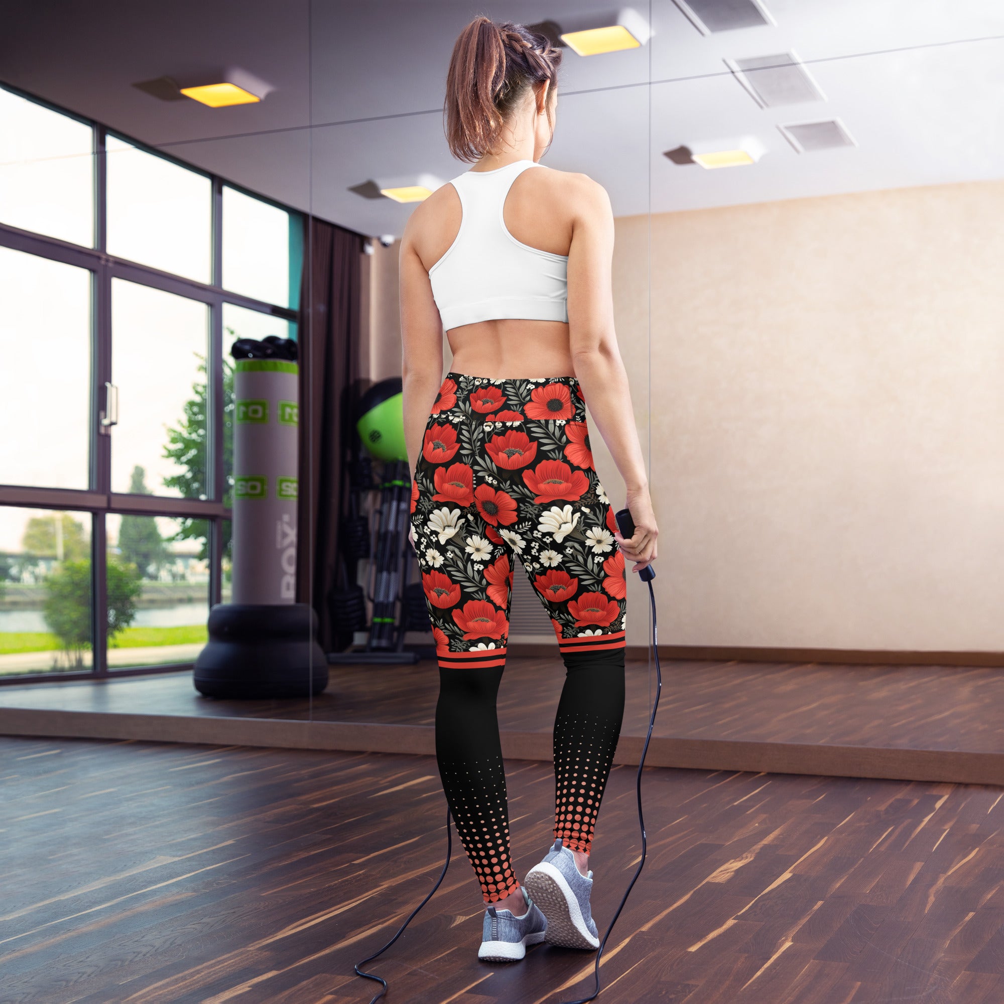 Red Roses Yoga Leggings