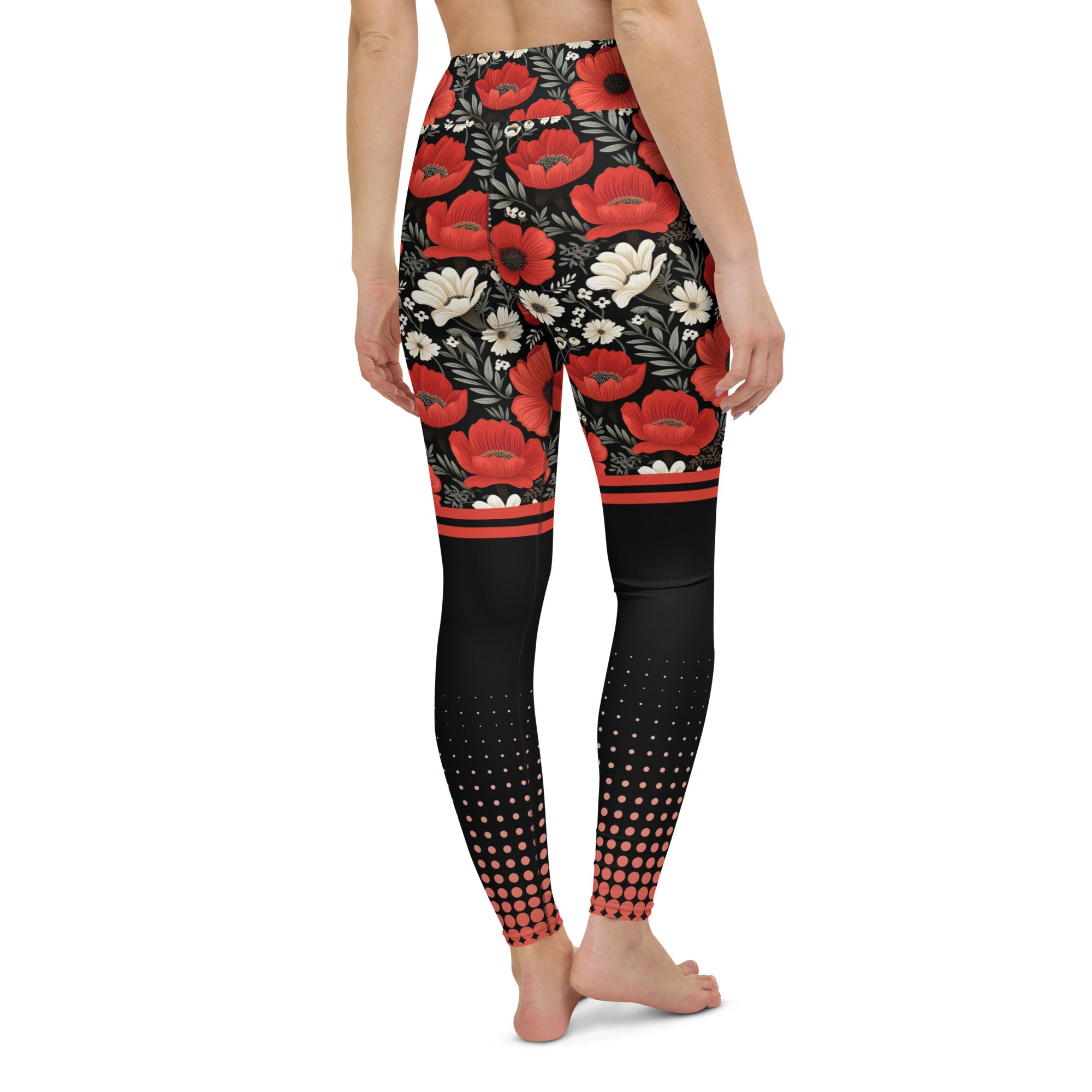 Red Roses Yoga Leggings