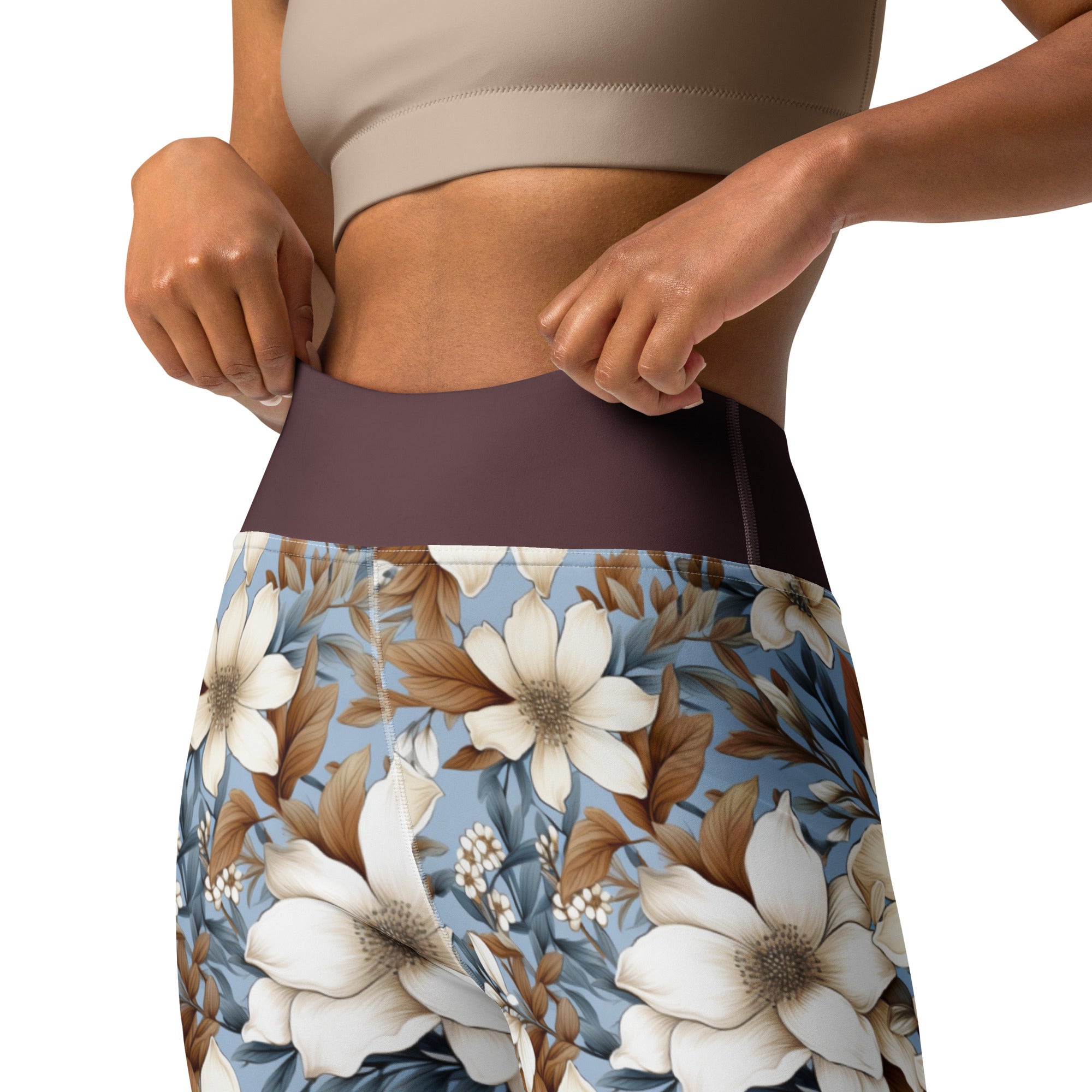 Floral Pattern Yoga Leggings | High Waist Pilates Pants