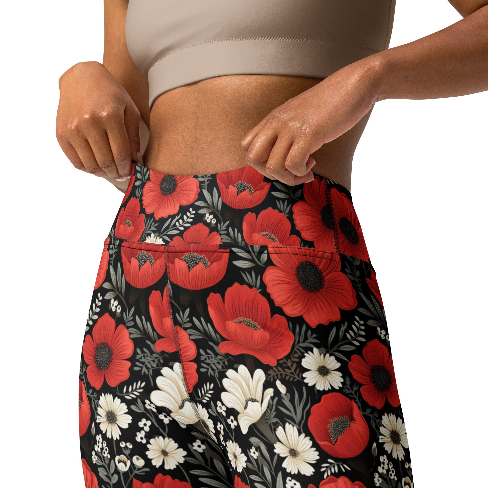 Red Roses Yoga Leggings