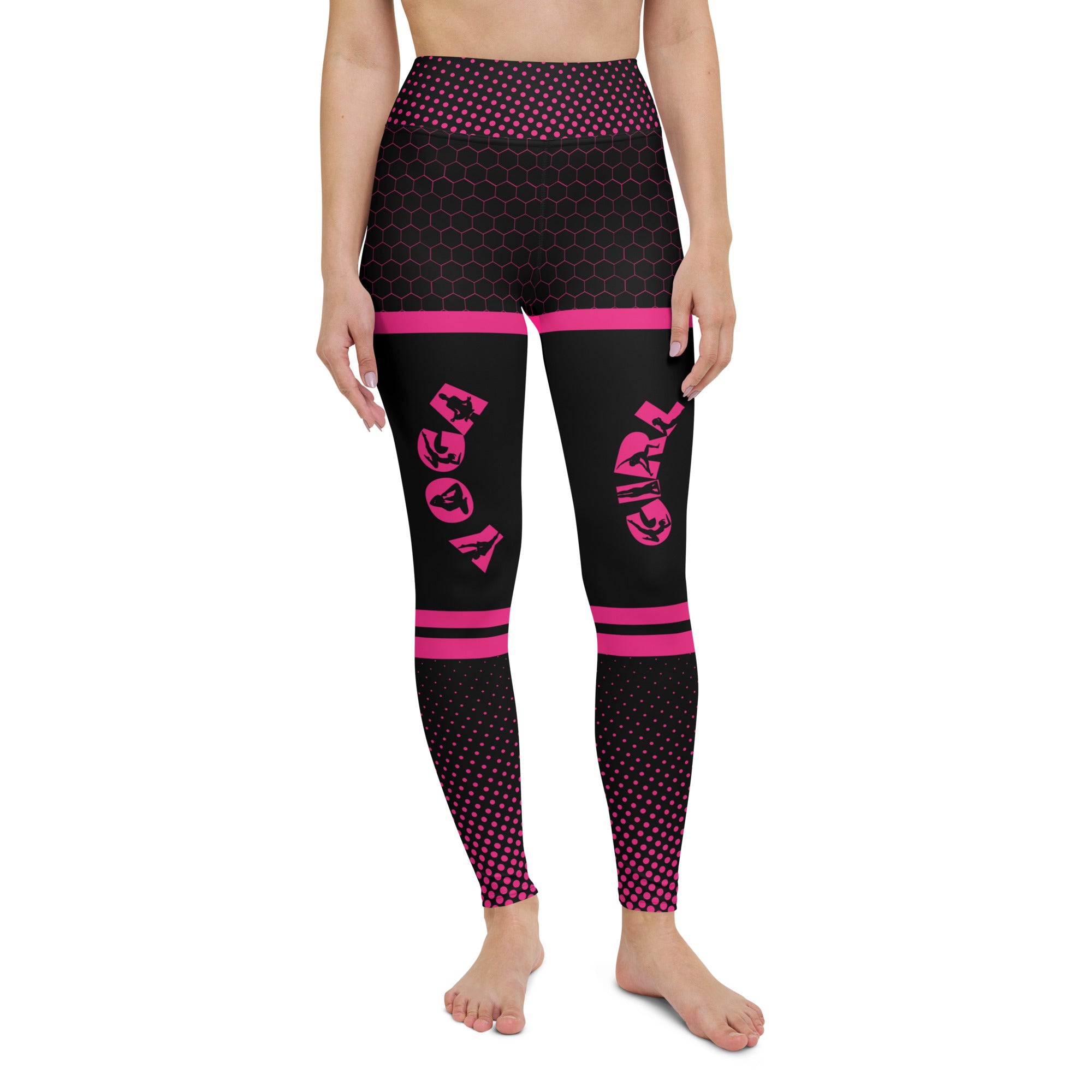 Black Yoga Leggings | Honeycomb Pattern | Yoga Girl