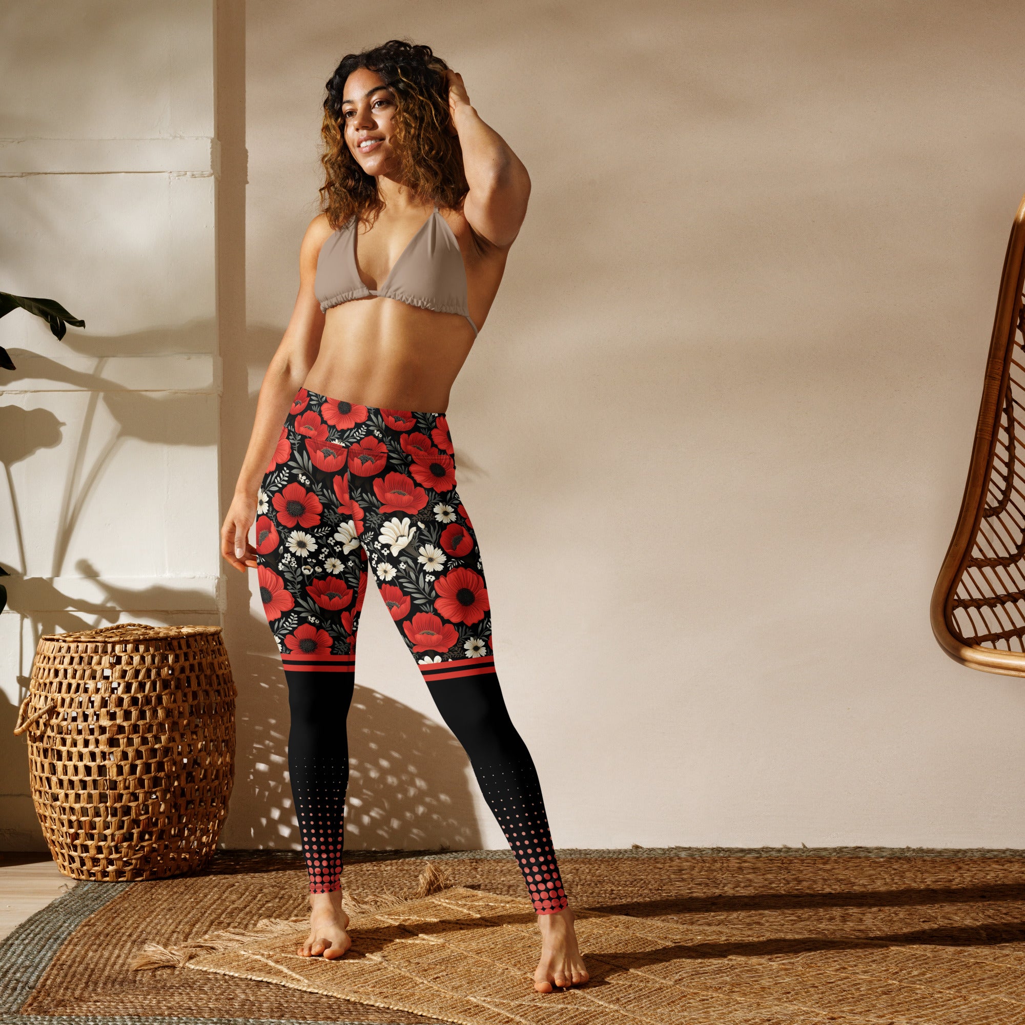 Red Roses Yoga Leggings