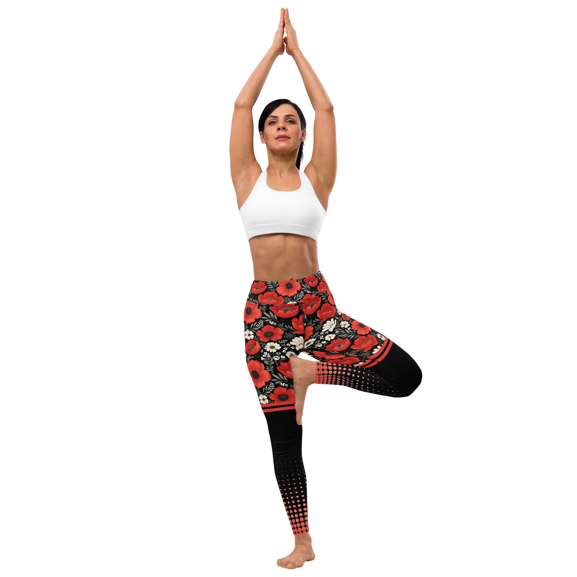 Red Roses Yoga Leggings