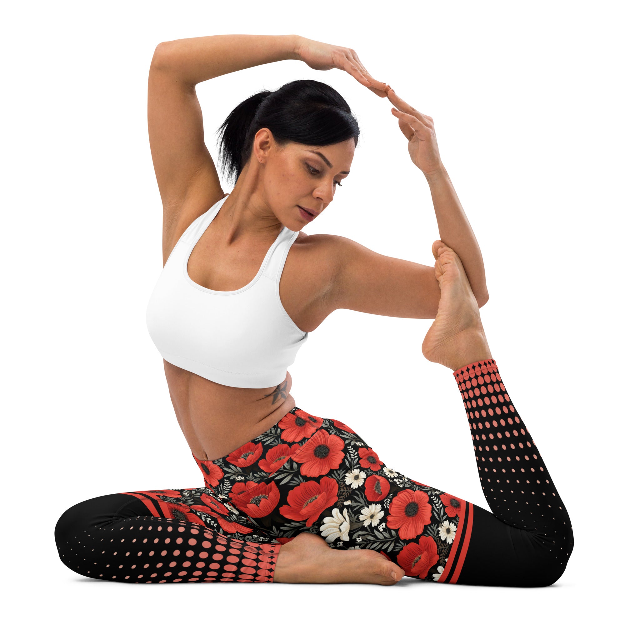 Red Roses Yoga Leggings