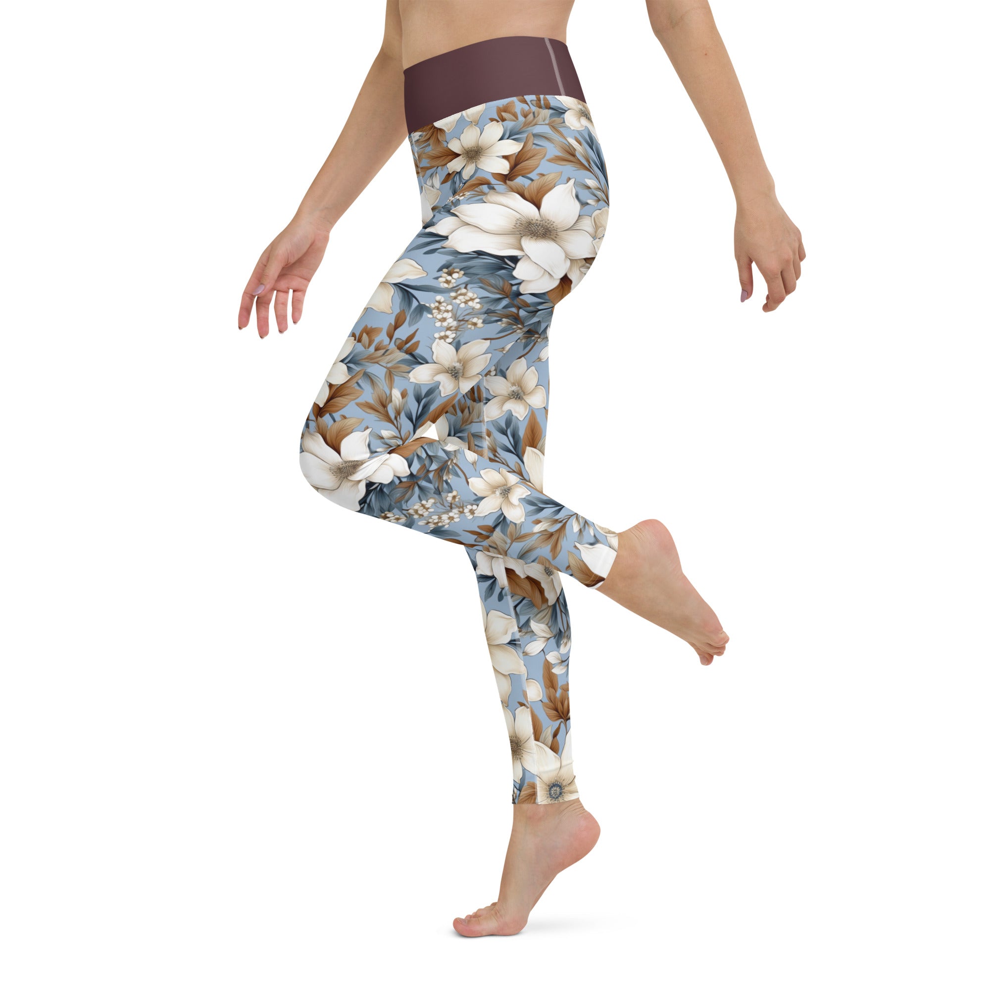 Floral Pattern Yoga Leggings | High Waist Pilates Pants