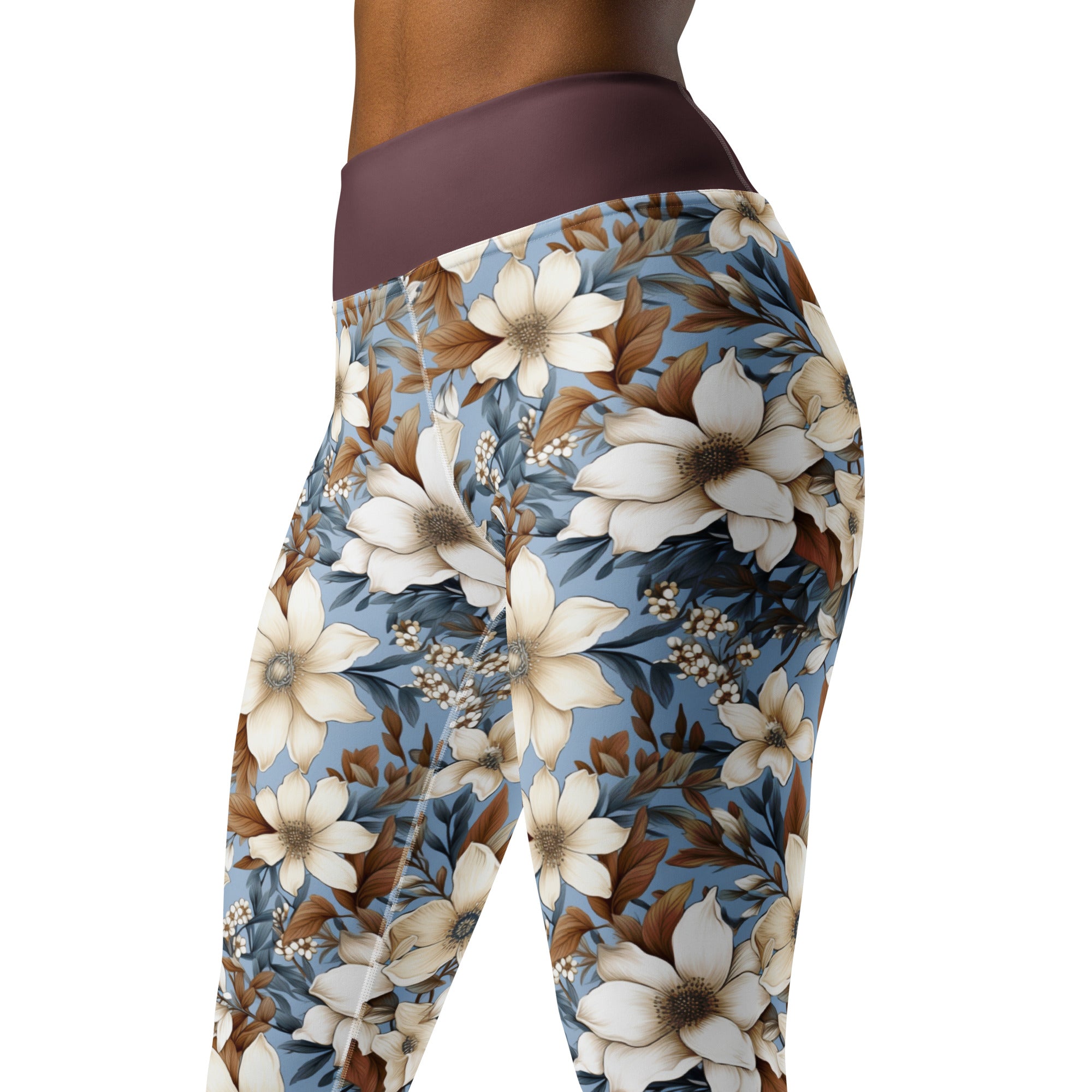 Floral Pattern Yoga Leggings | High Waist Pilates Pants