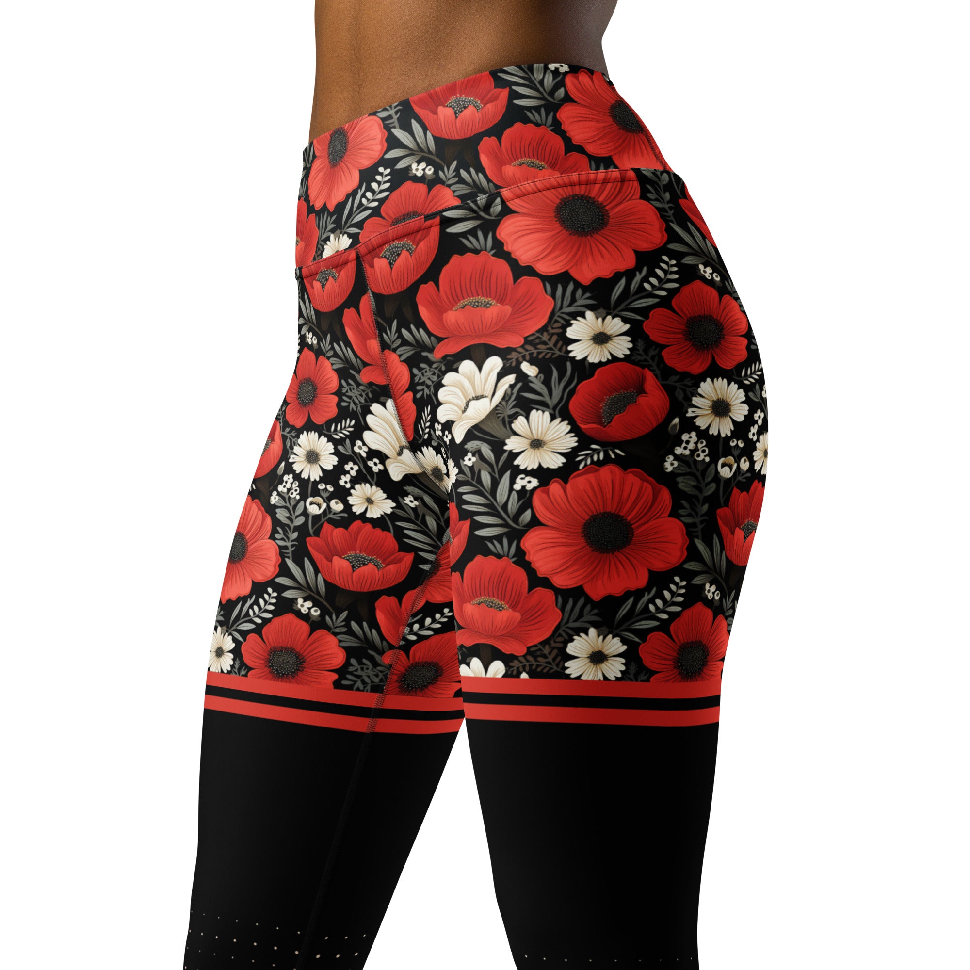 Red Roses Yoga Leggings