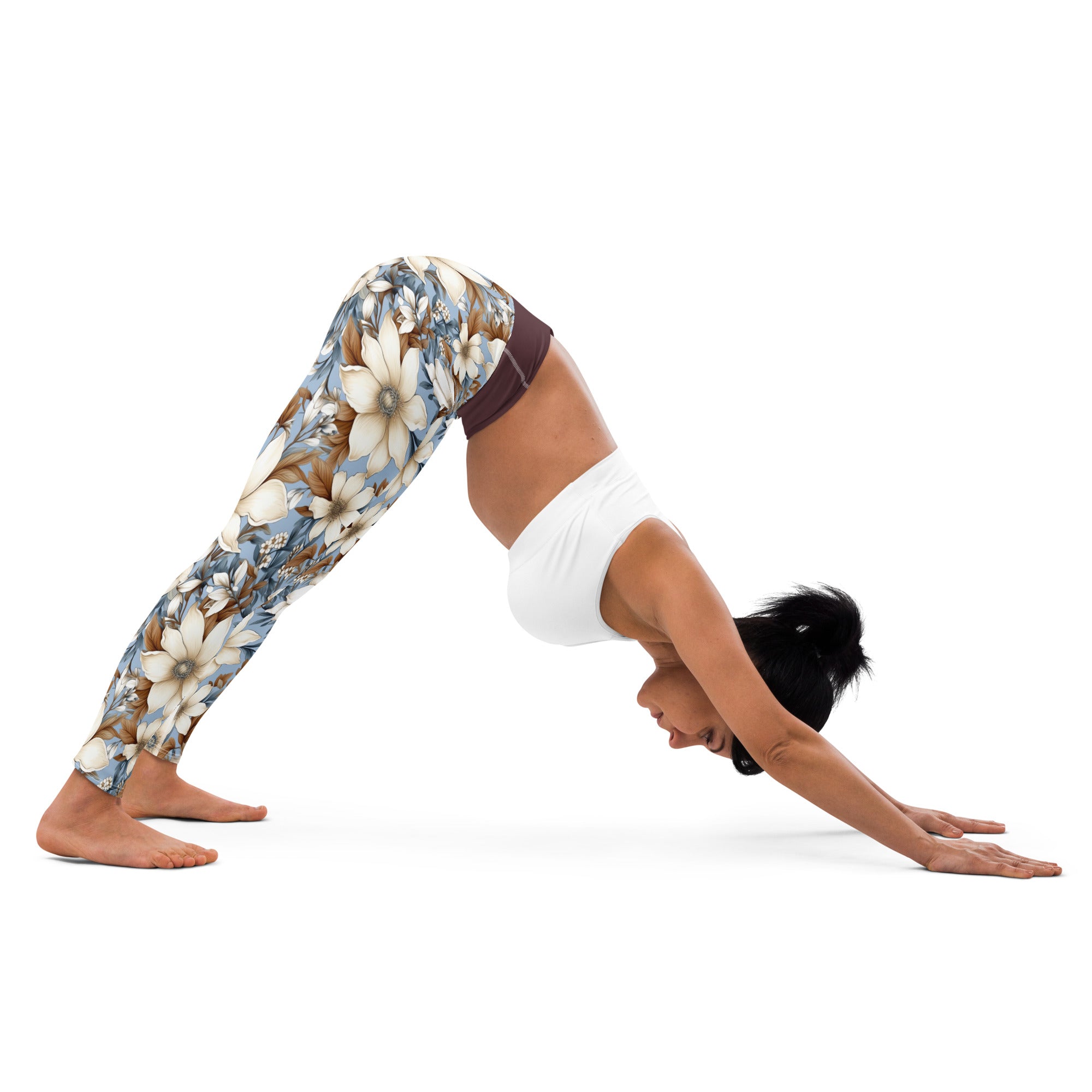 Floral Pattern Yoga Leggings | High Waist Pilates Pants