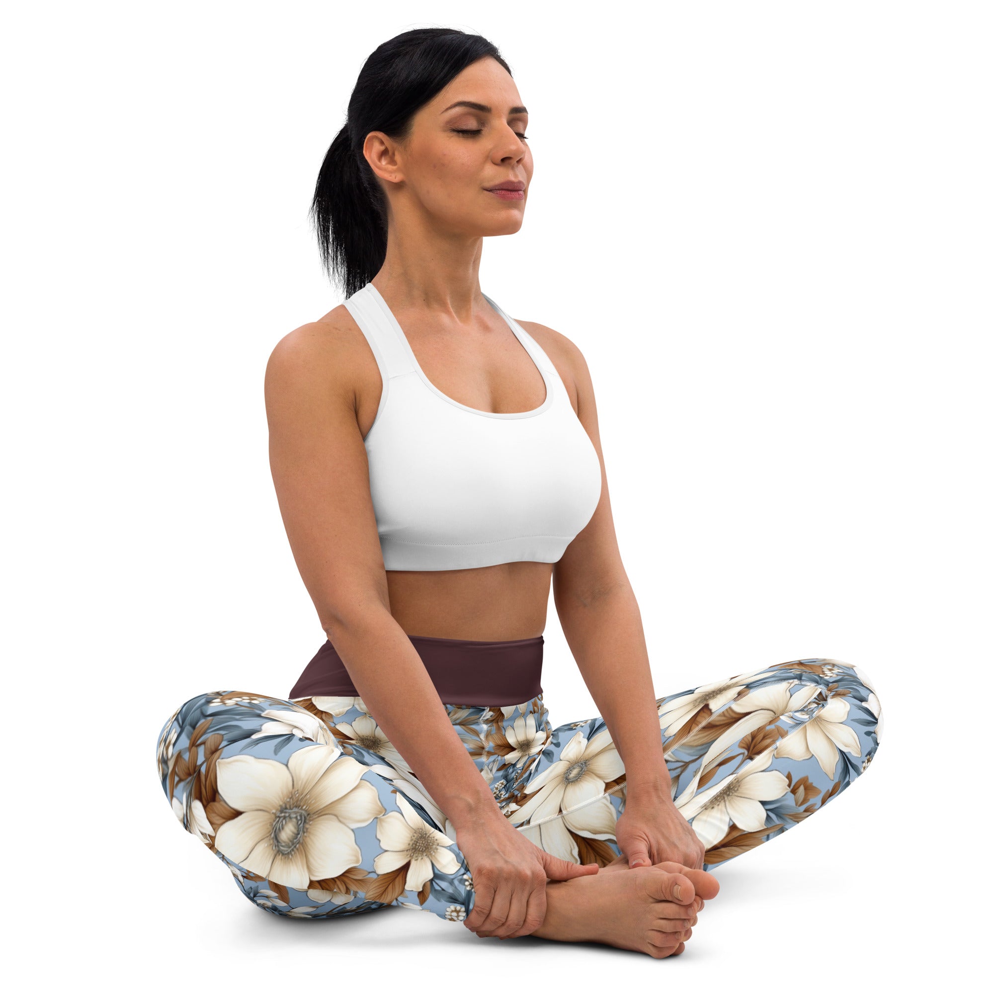 Floral Pattern Yoga Leggings | High Waist Pilates Pants