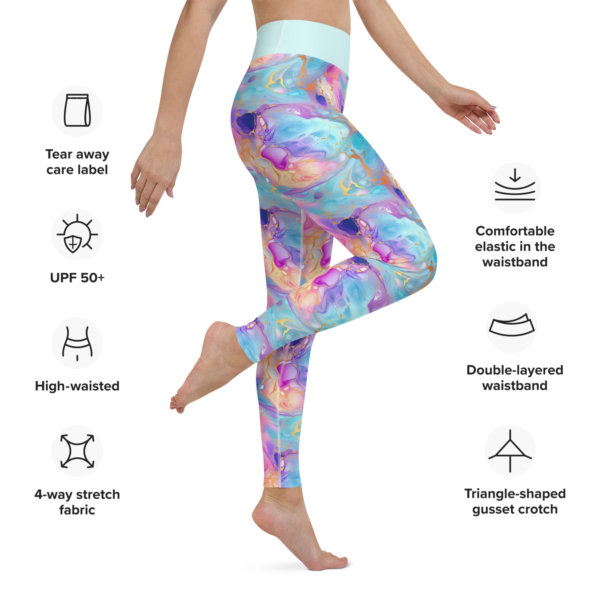 Alcohol Ink Custom Pilates Leggings - Digital Pattern