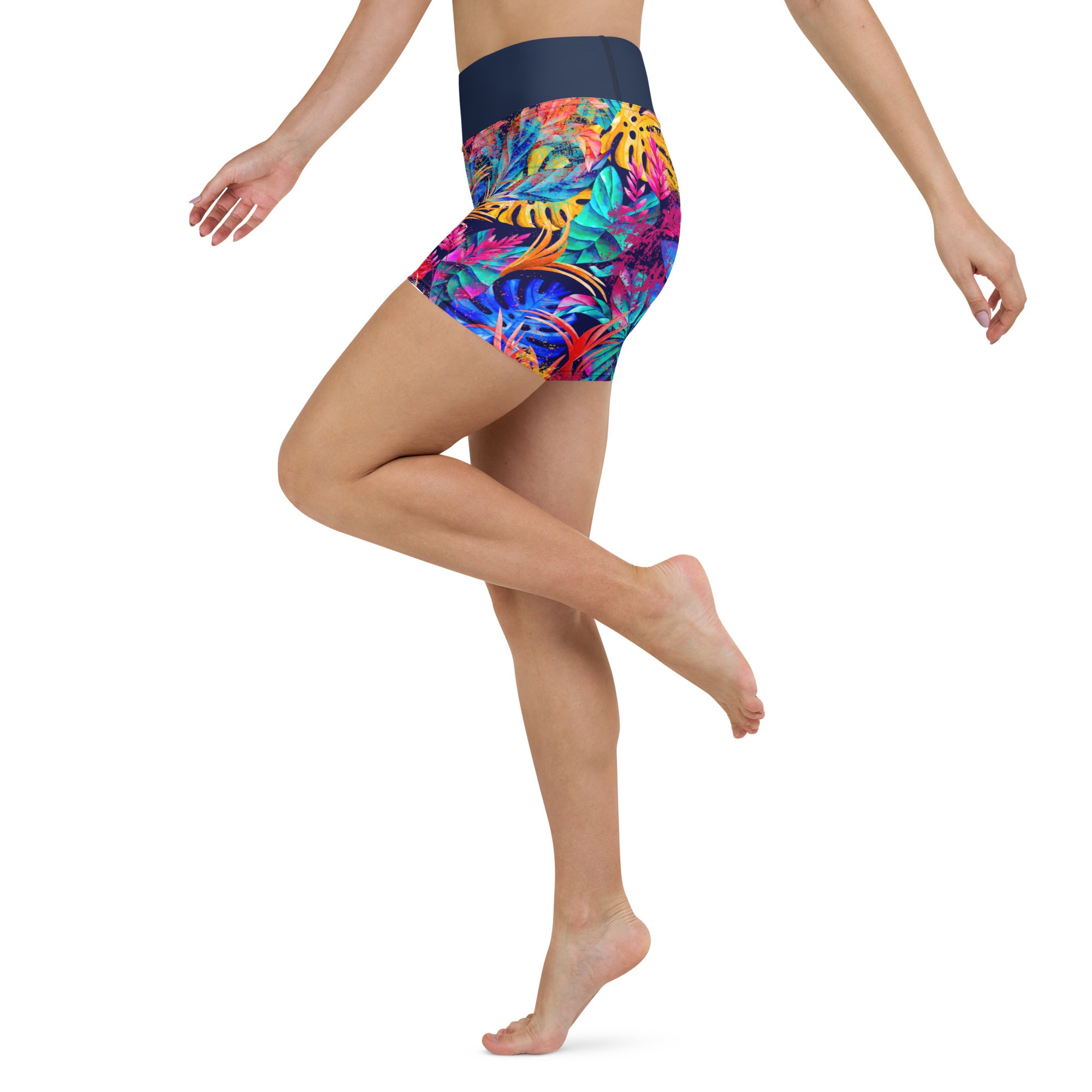 Tree Leaves Yoga Shorts - One Twenty Activewear