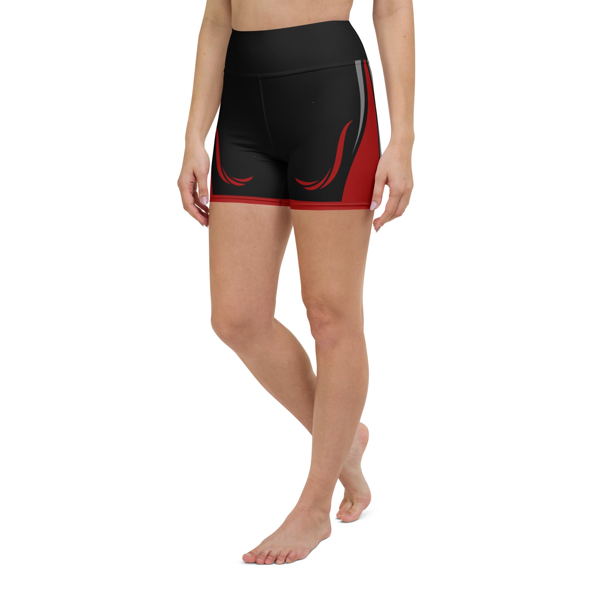 Black and Red Yoga Shorts