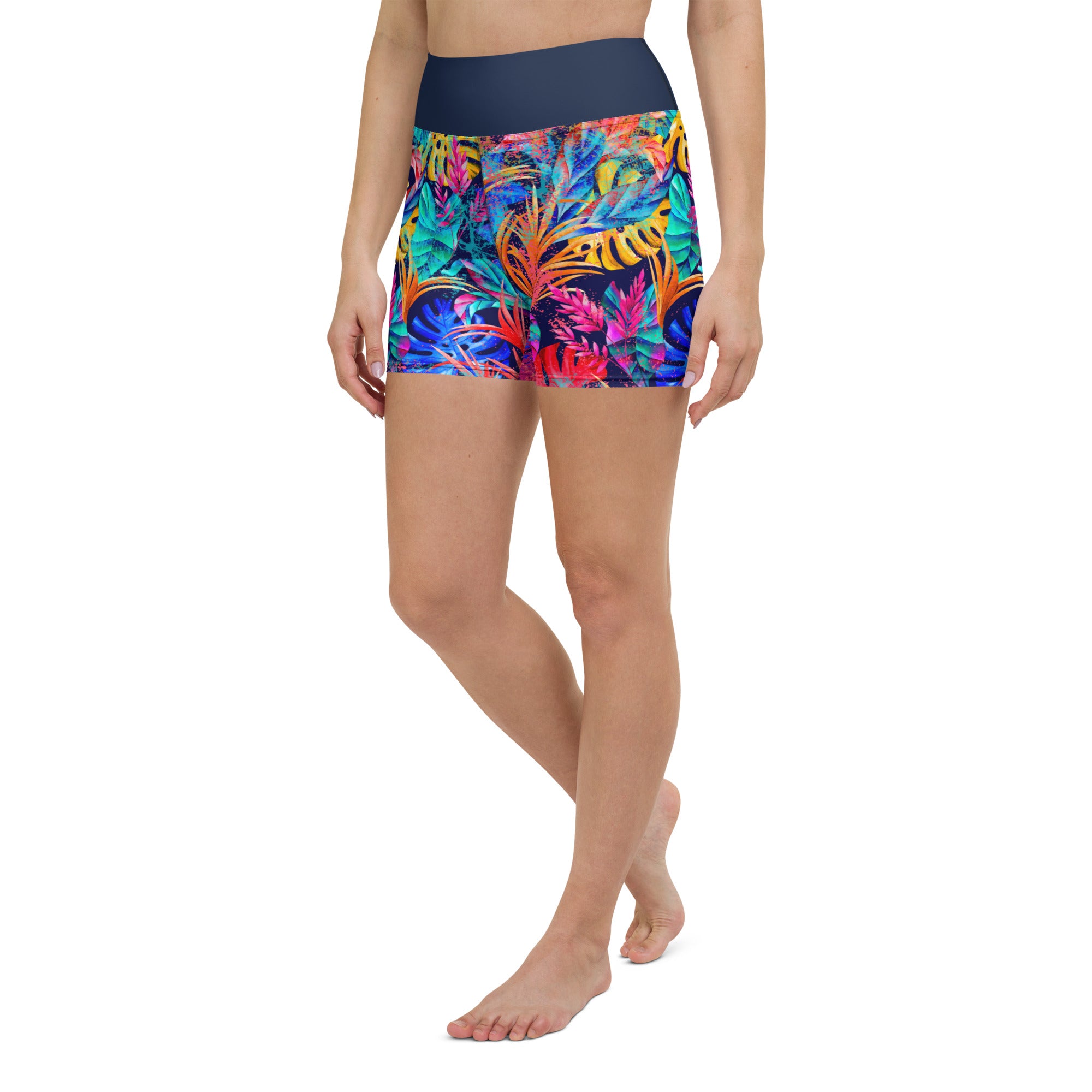 Tree Leaves Yoga Shorts - One Twenty Activewear